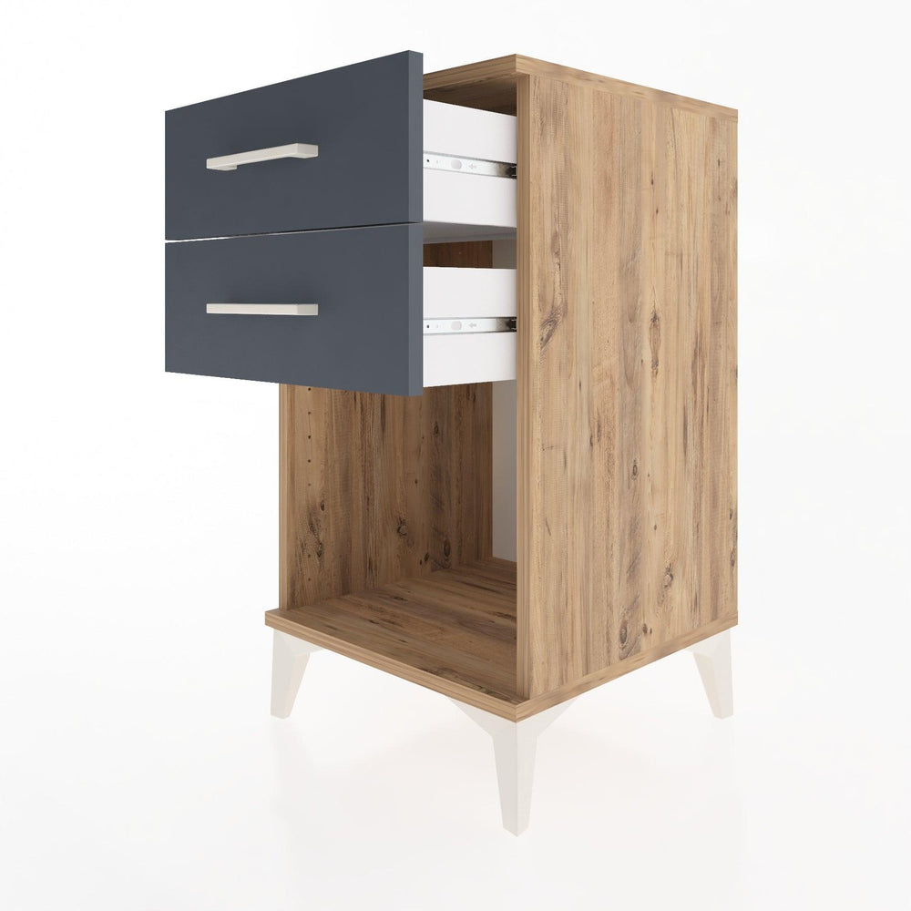 Woodntry Modular Nightstand Pine 44x44x68 cm with Drawers and Shelves CR2-3