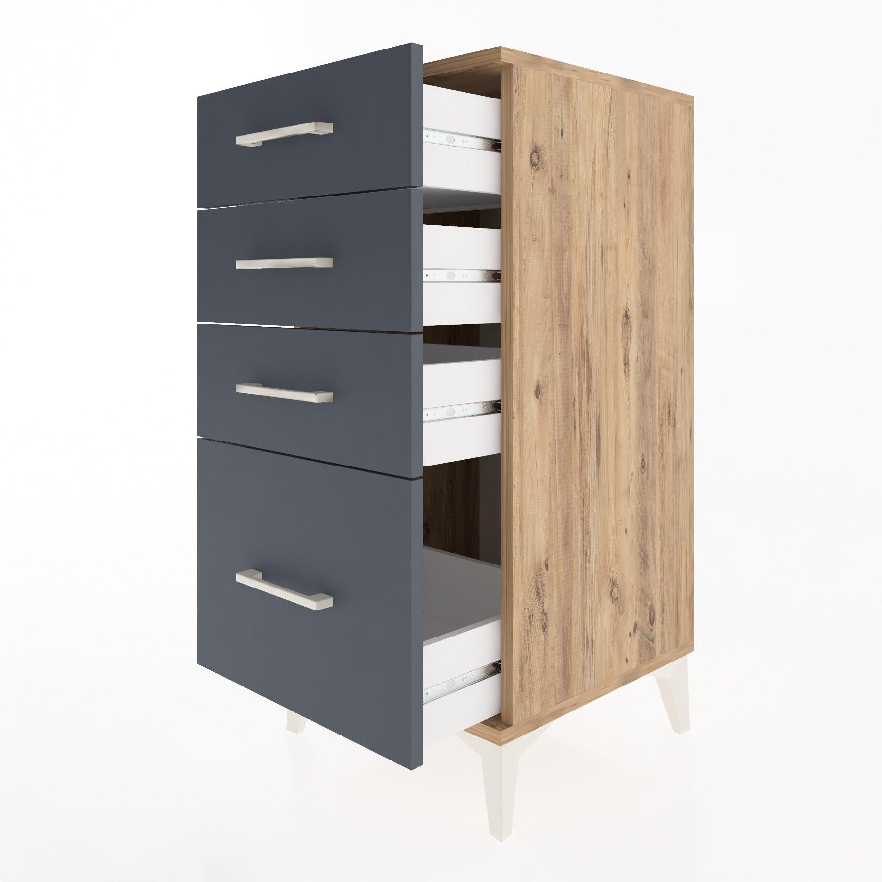 Woodntry Modular Nightstand Pine 44x44x84 cm Drawer C2-3
