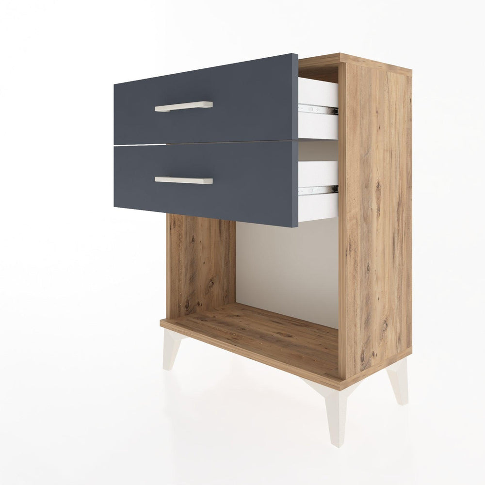 Woodntry Modüler Komodin Çam 60x30x68 cm Çekmeceli ve Raflı CR2-3