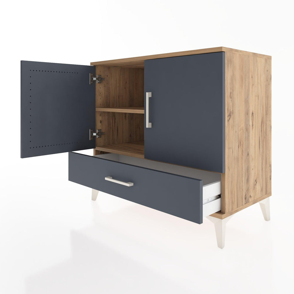 Woodntry Modüler Şifonyer Çam 88x44x68 cm Kapaklı ve Çekmeceli KC2-3