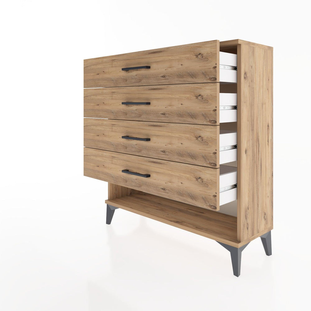 Woodntry Modular Dresser Pine 88x30x84 cm with Drawers and Shelves CR2-3