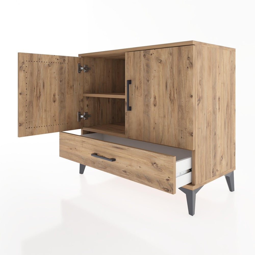 Woodntry Modüler Şifonyer Çam 88x44x68 cm Kapaklı ve Çekmeceli KC2-3