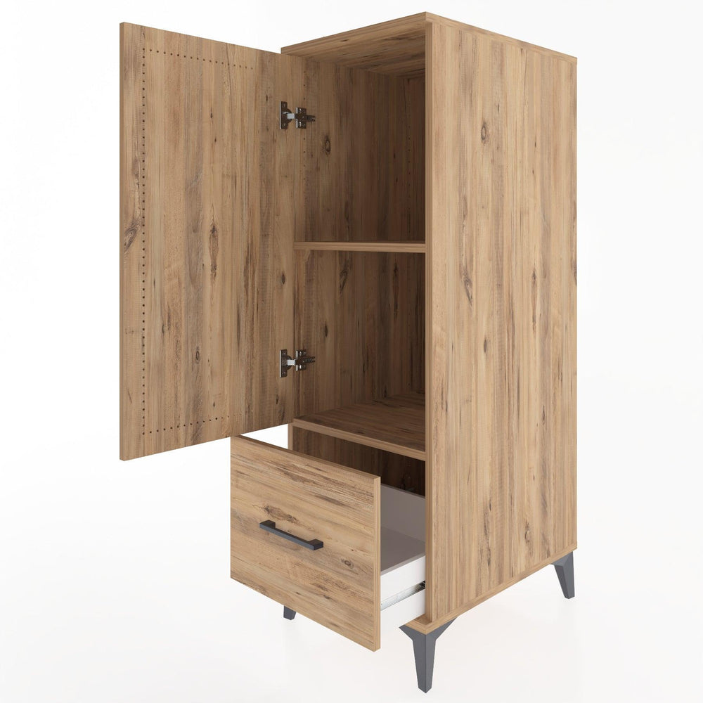 Woodntry Modular Cabinet Pine 44x30x122 cm with Doors and Drawers KC2-3