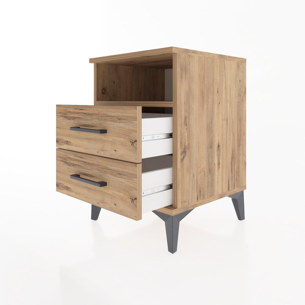 Woodntry Modular Nightstand Pine 44x44x52 cm with Drawers and Shelves CR2-3