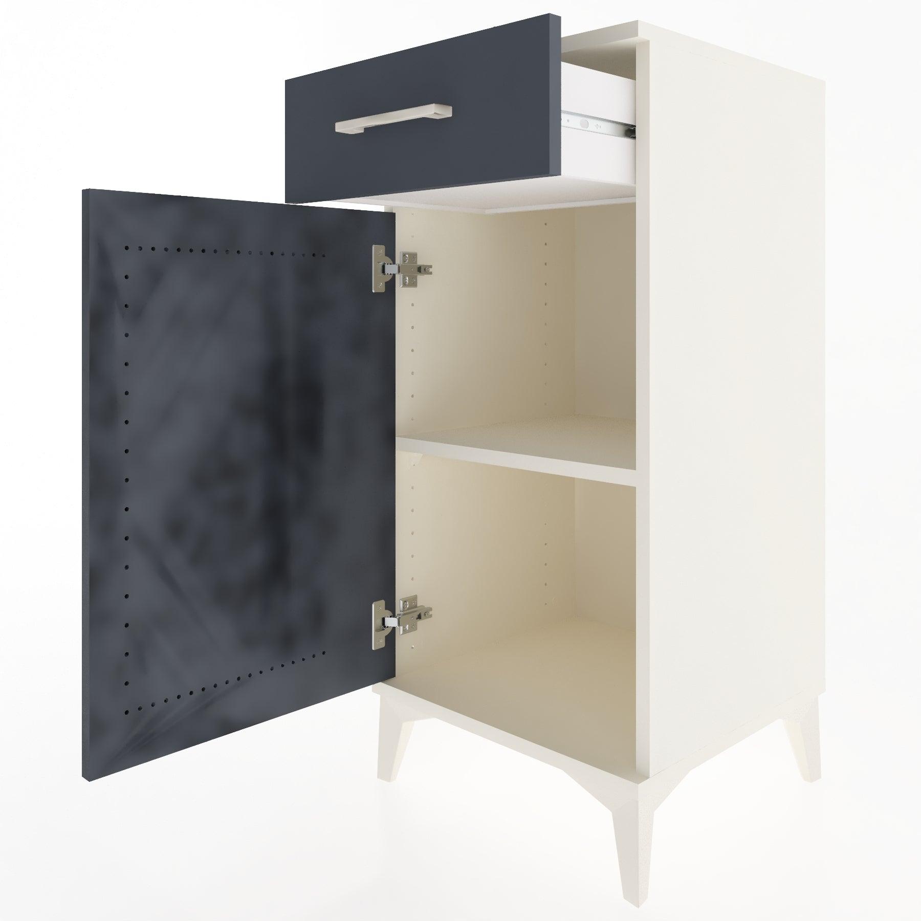Woodntry Modular Nightstand Moonstone 44x44x84 cm with Cover and Drawer KC25-1