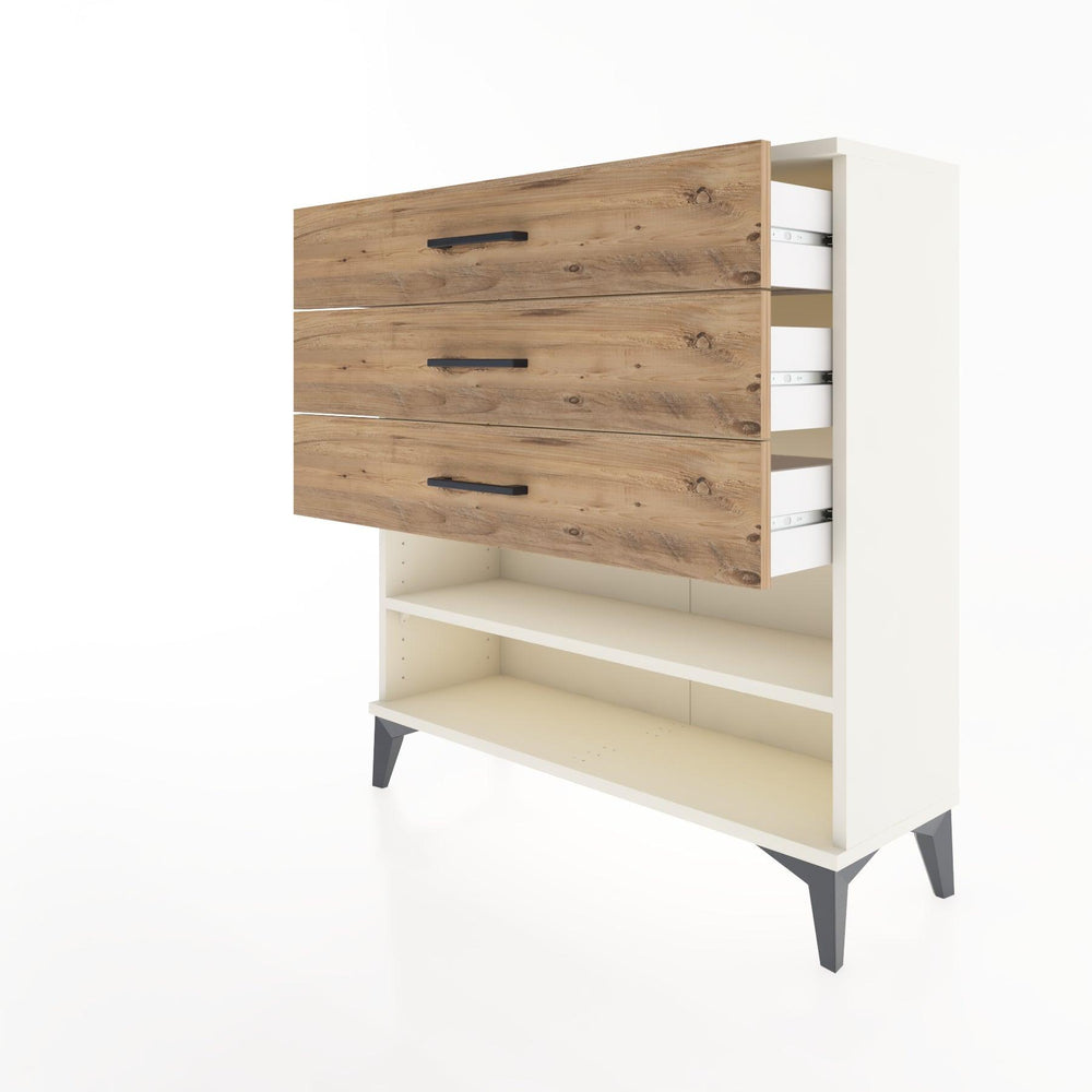 Woodntry Modular Dresser Moonstone 88x30x84 cm with Drawers and Shelves CR3-1 