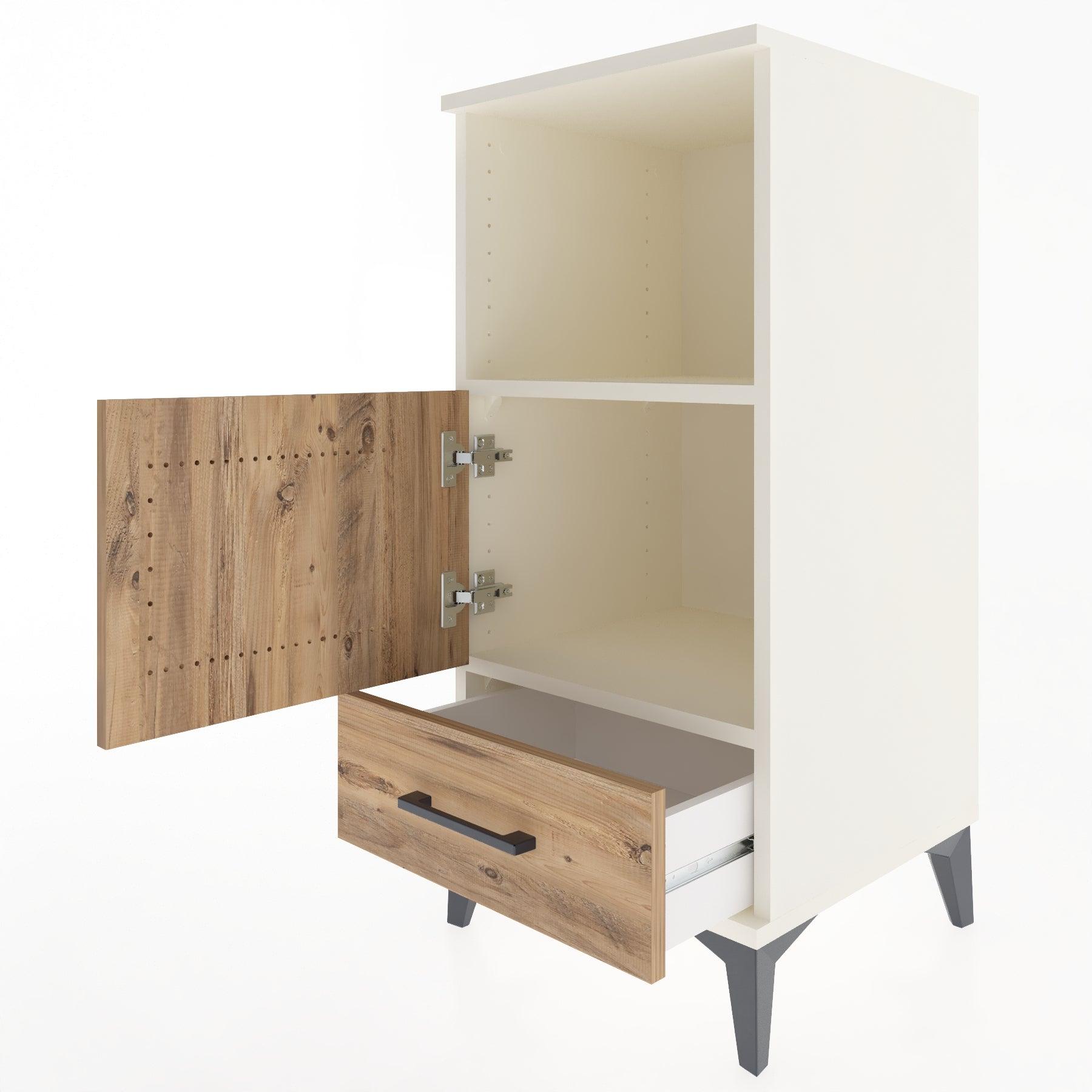 Woodntry Modular Nightstand Moonstone 44x44x84 cm Functional F47-1