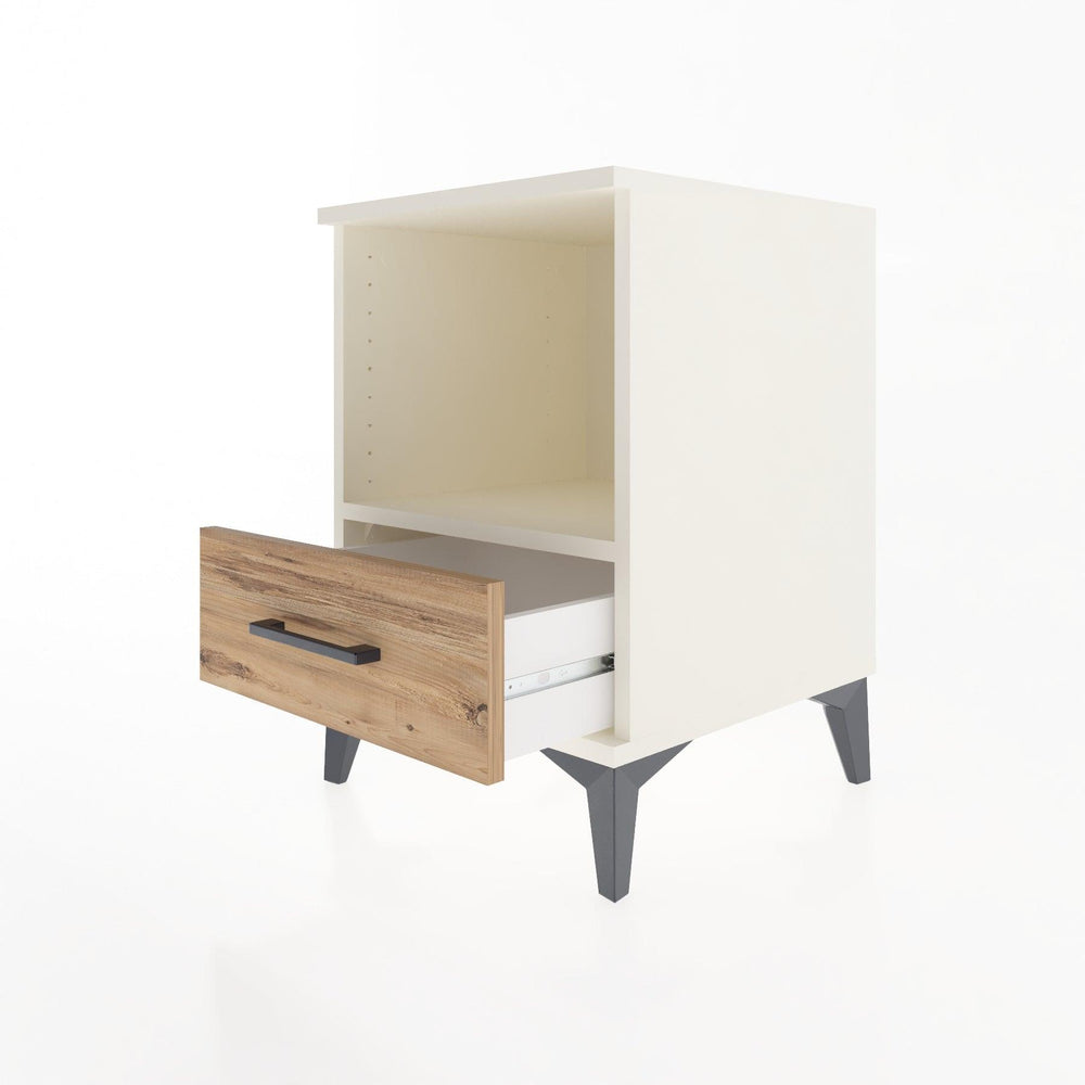 Woodntry Modular Nightstand Moonstone 44x44x52 cm with Drawer and Shelf CR3-1
