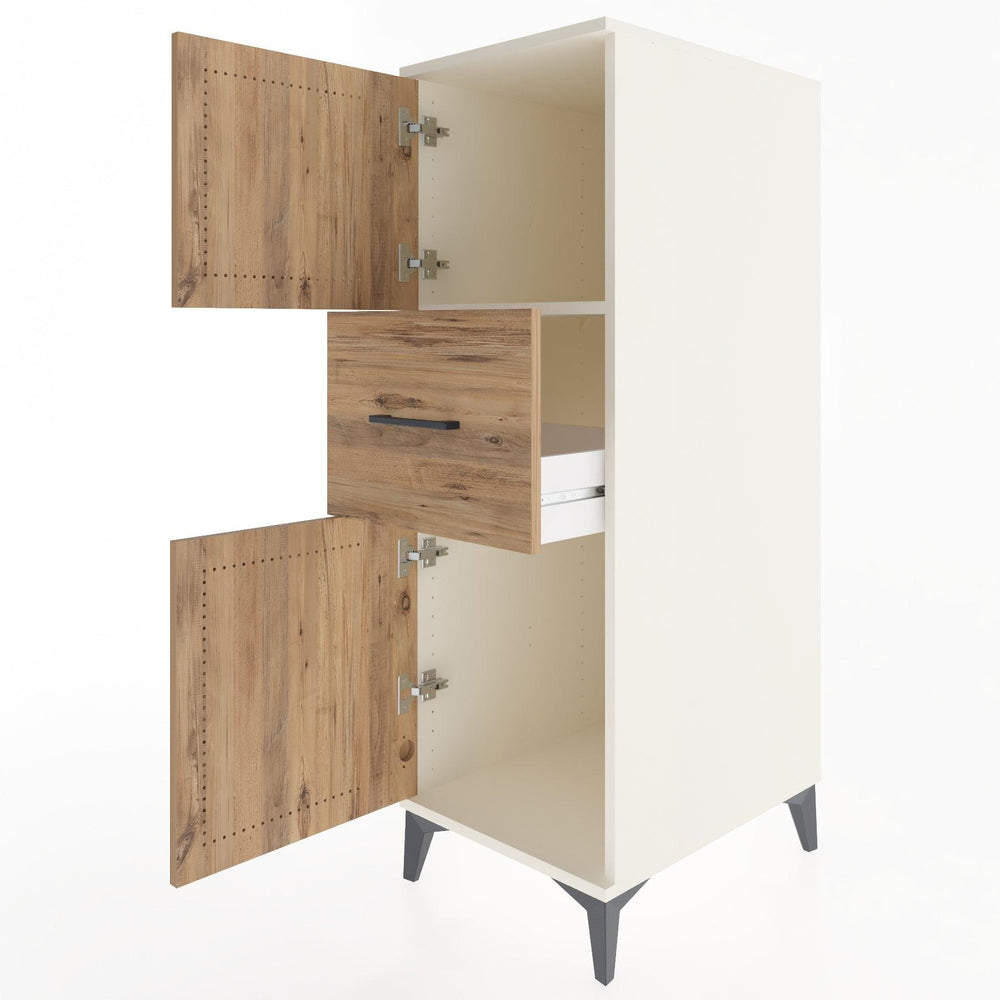 Woodntry Modüler Dolap Aytaşı 44x59x122 cm Kapaklı ve Çekmeceli KC3-1