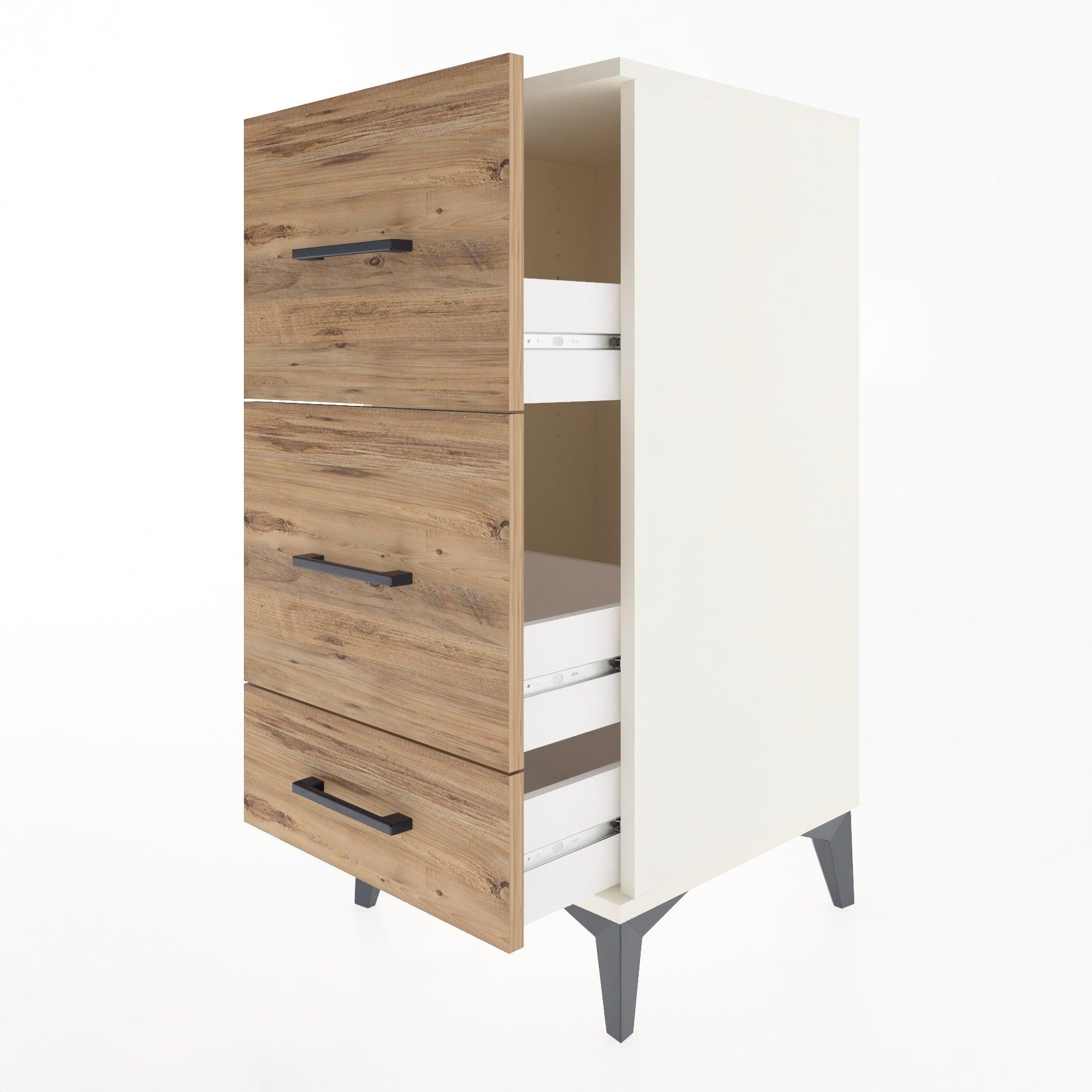 Woodntry Modular Nightstand Moonstone 44x44x84 cm Drawer C3-1