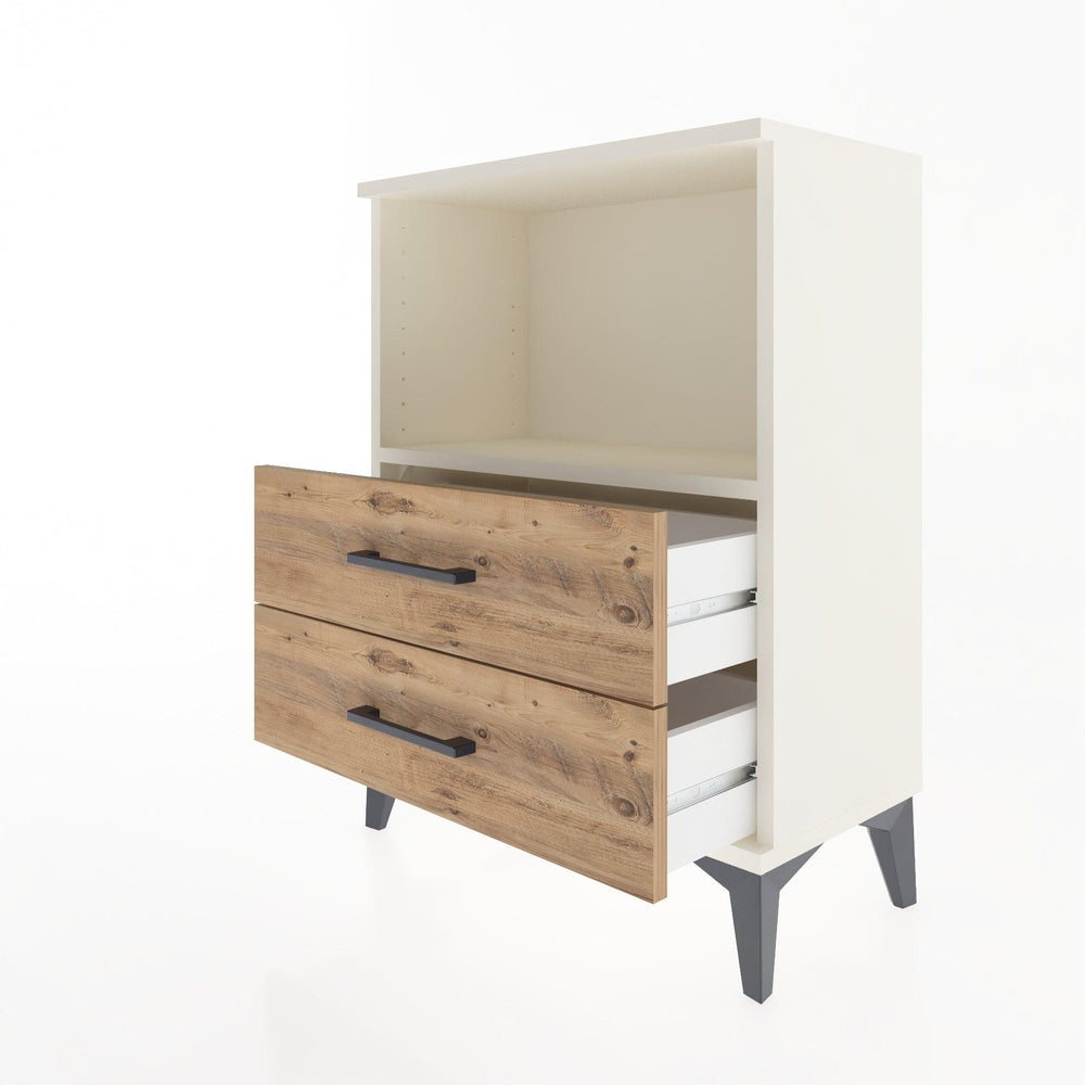 Woodntry Modüler Komodin Aytaşı 60x30x68 cm Çekmeceli ve Raflı CR3-1