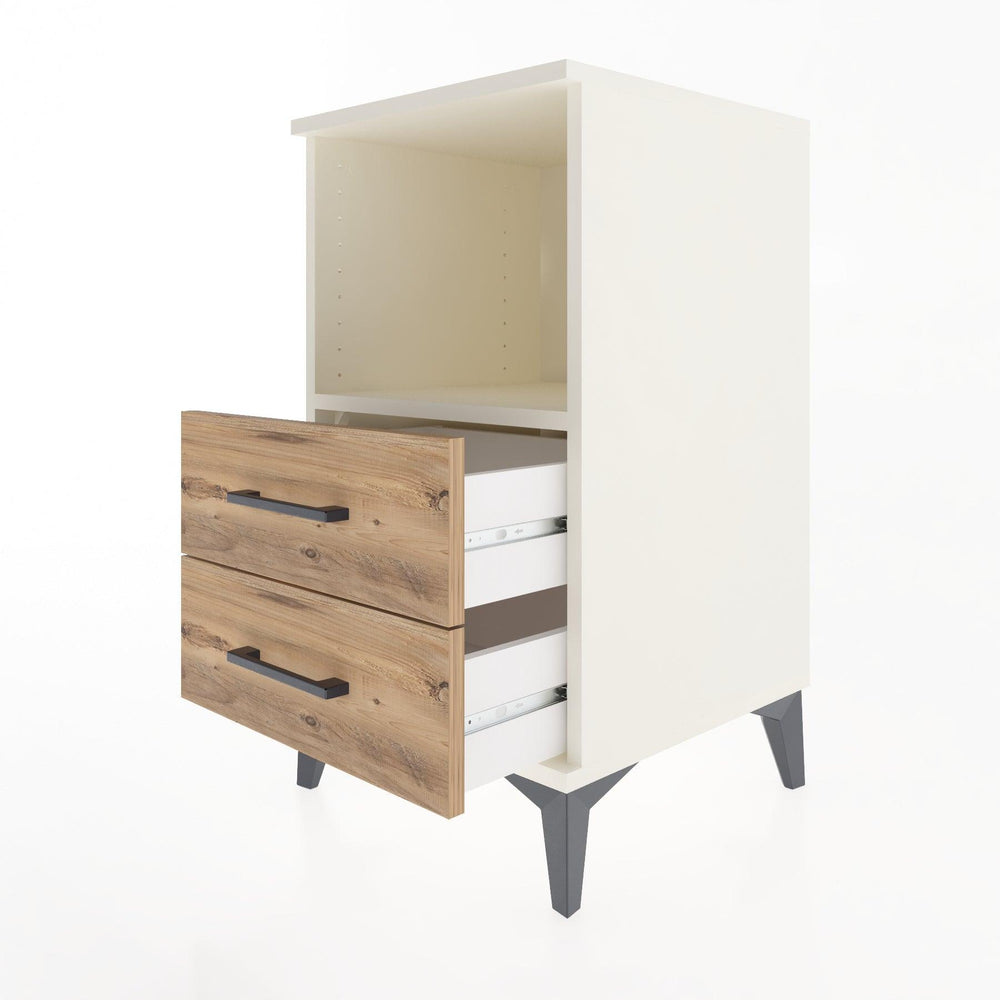 Woodntry Modular Nightstand Moonstone 44x44x68 cm with Drawer and Shelf CR3-1