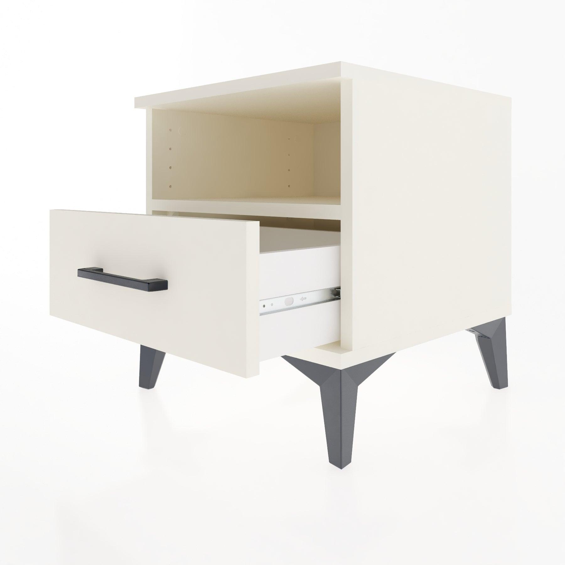 Woodntry Modular Nightstand Moonstone 44x44x36 cm with Drawer and Shelf CR3-1