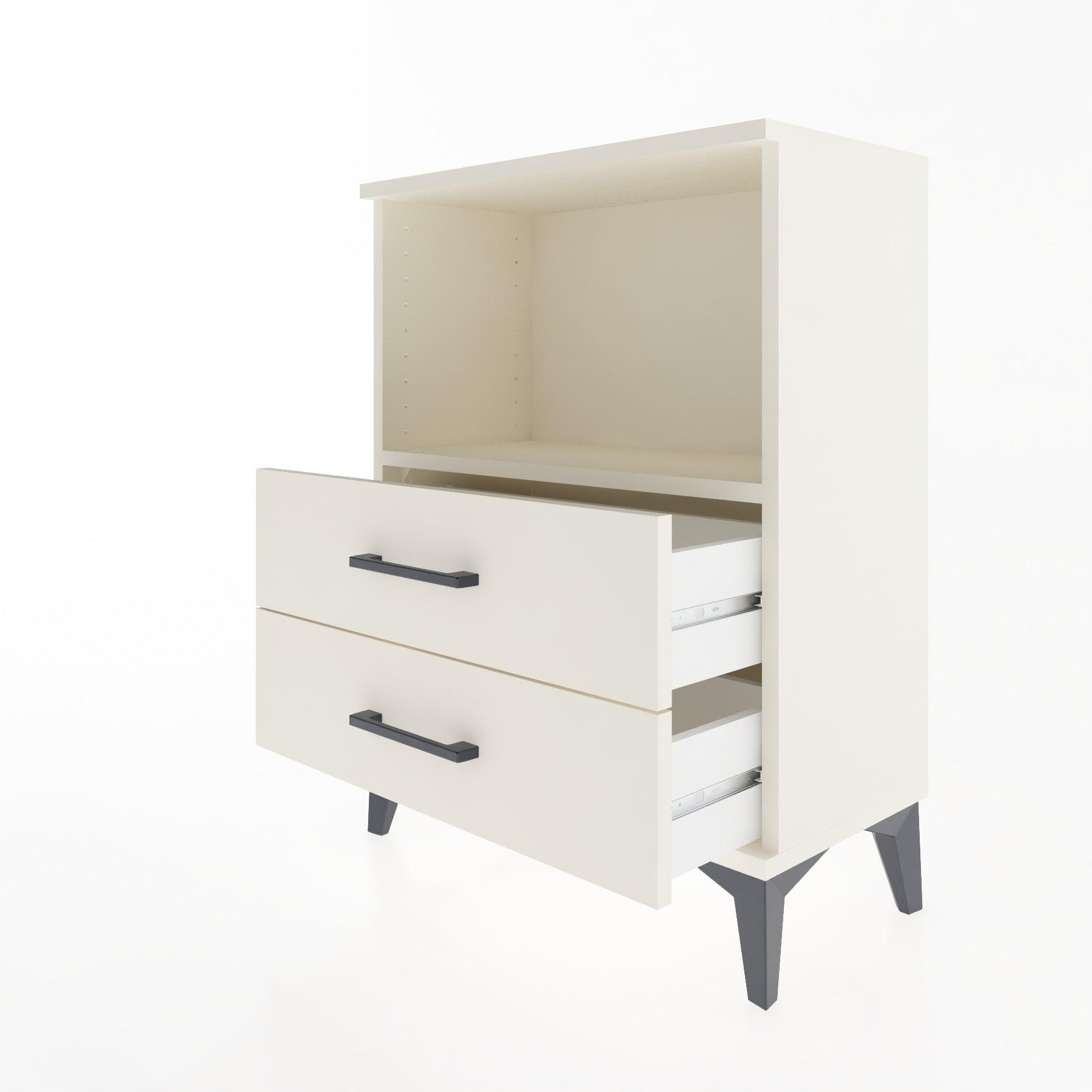 Woodntry Modular Nightstand Moonstone 60x30x68 cm with Drawer and Shelf CR3-1