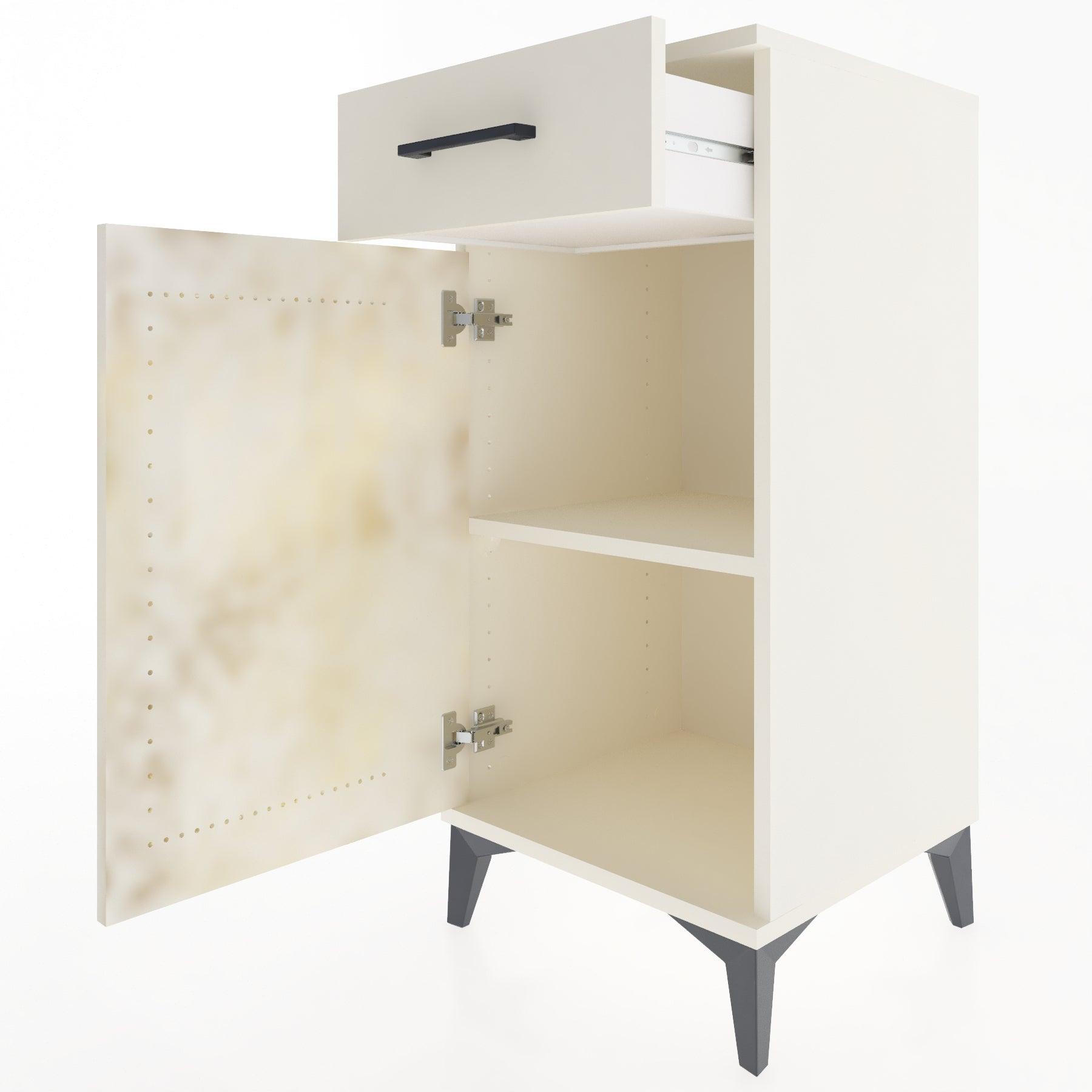Woodntry Modular Nightstand Moonstone 44x44x84 cm with Cover and Drawer KC25-1