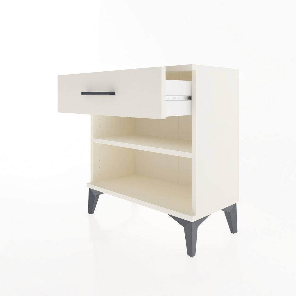 Woodntry Modular Nightstand Moonstone 60x30x52 cm with Drawer and Shelf CR3-1