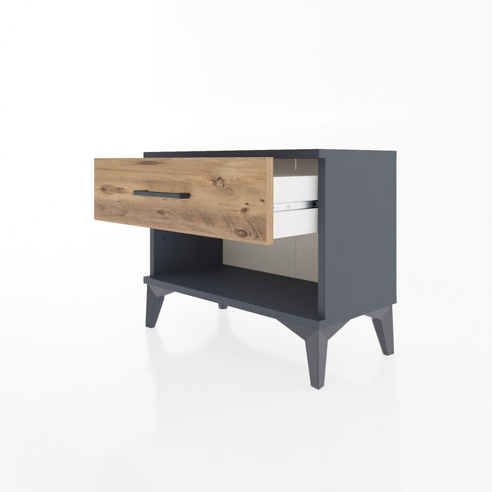 Woodntry Modular Nightstand Anthracite 60x30x36 cm with Drawers and Shelves CR3-2