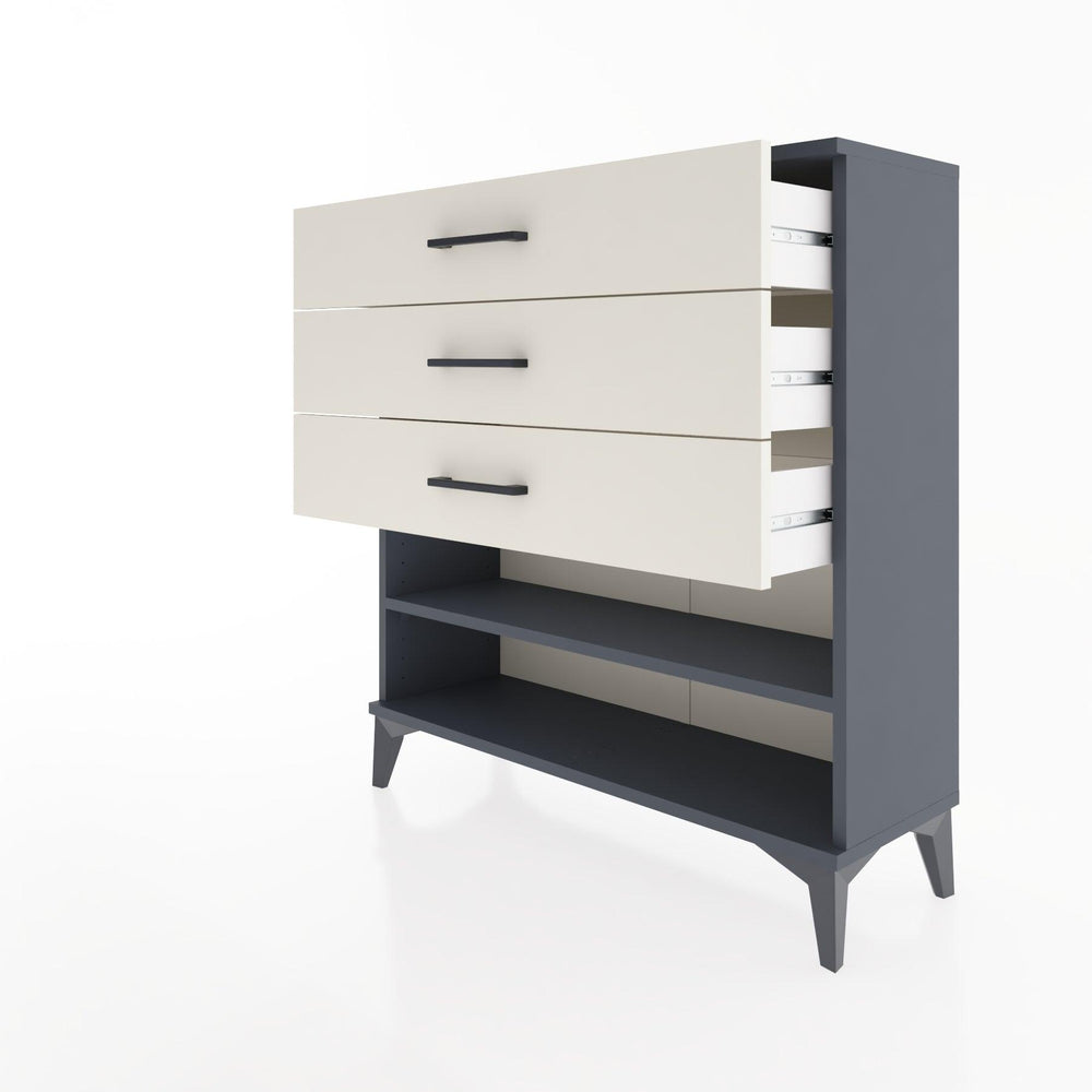 Woodntry Modular Dresser Anthracite 88x30x84 cm with Drawers and Shelves CR3-2