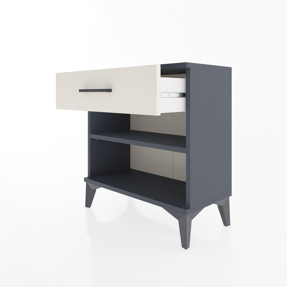 Woodntry Modular Nightstand Anthracite 60x30x52 cm with Drawers and Shelves CR3-2