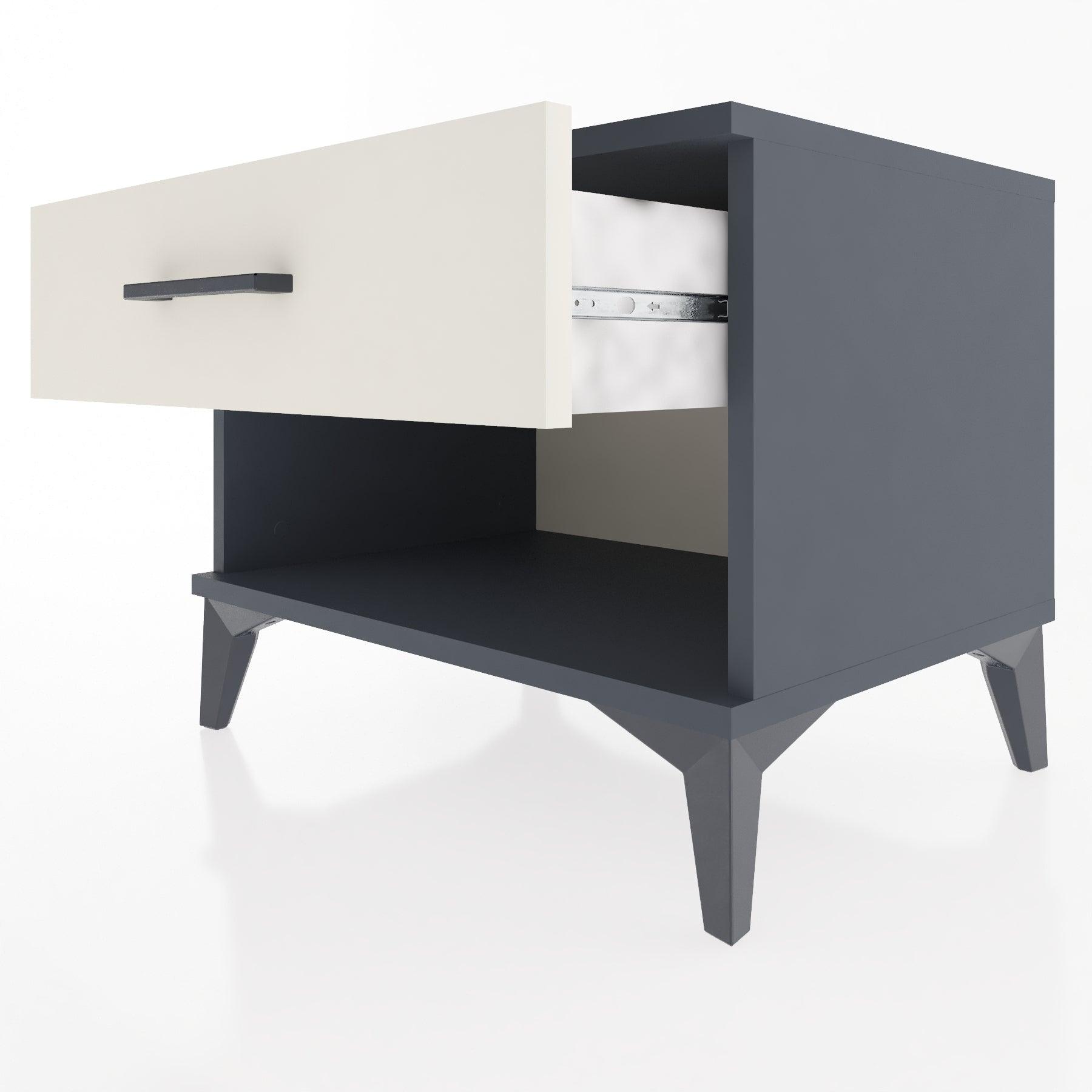 Woodntry Modular Nightstand Anthracite 60x44x68 cm with Drawers and Shelves CR3-2