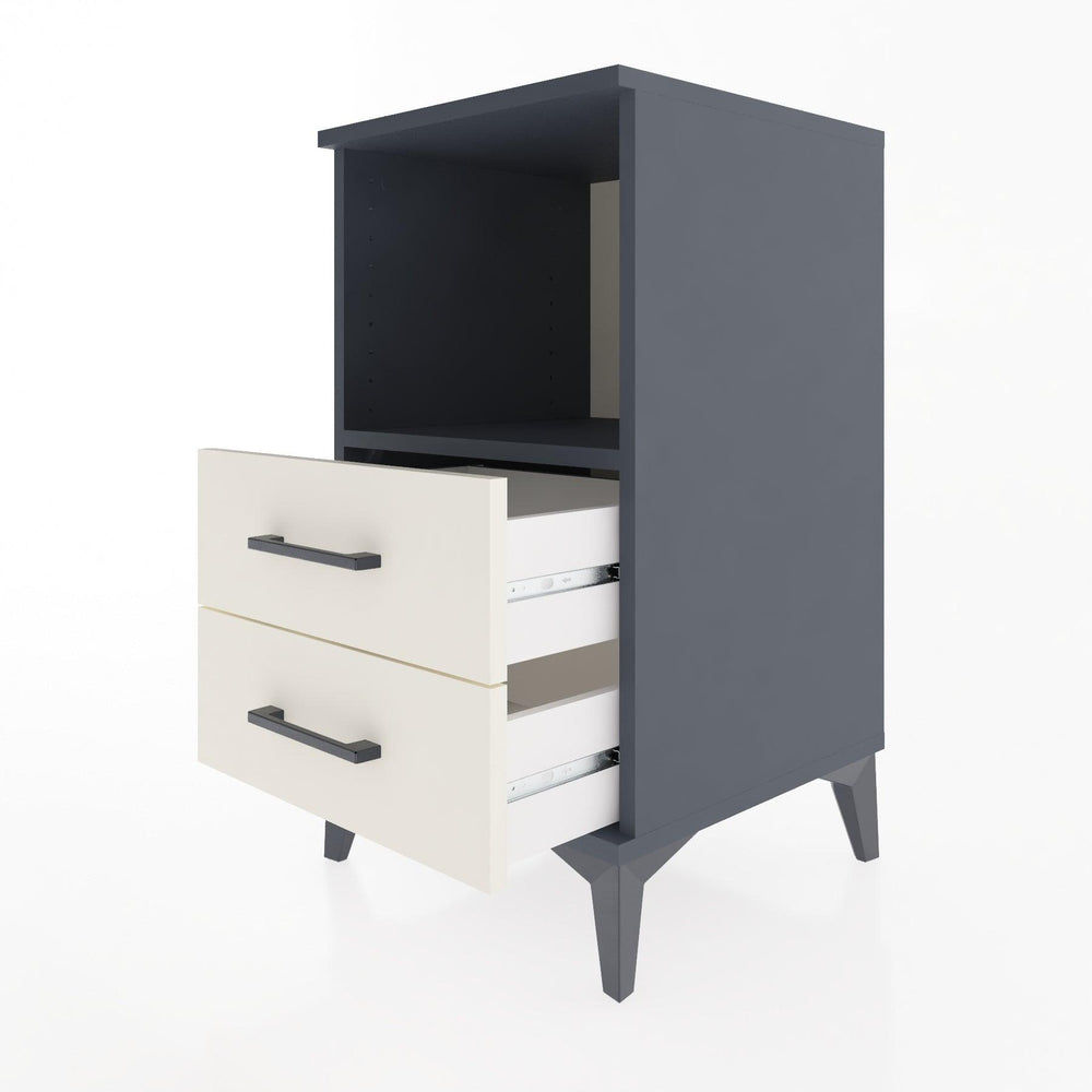 Woodntry Modular Nightstand Anthracite 44x44x68 cm with Drawers and Shelves CR3-2