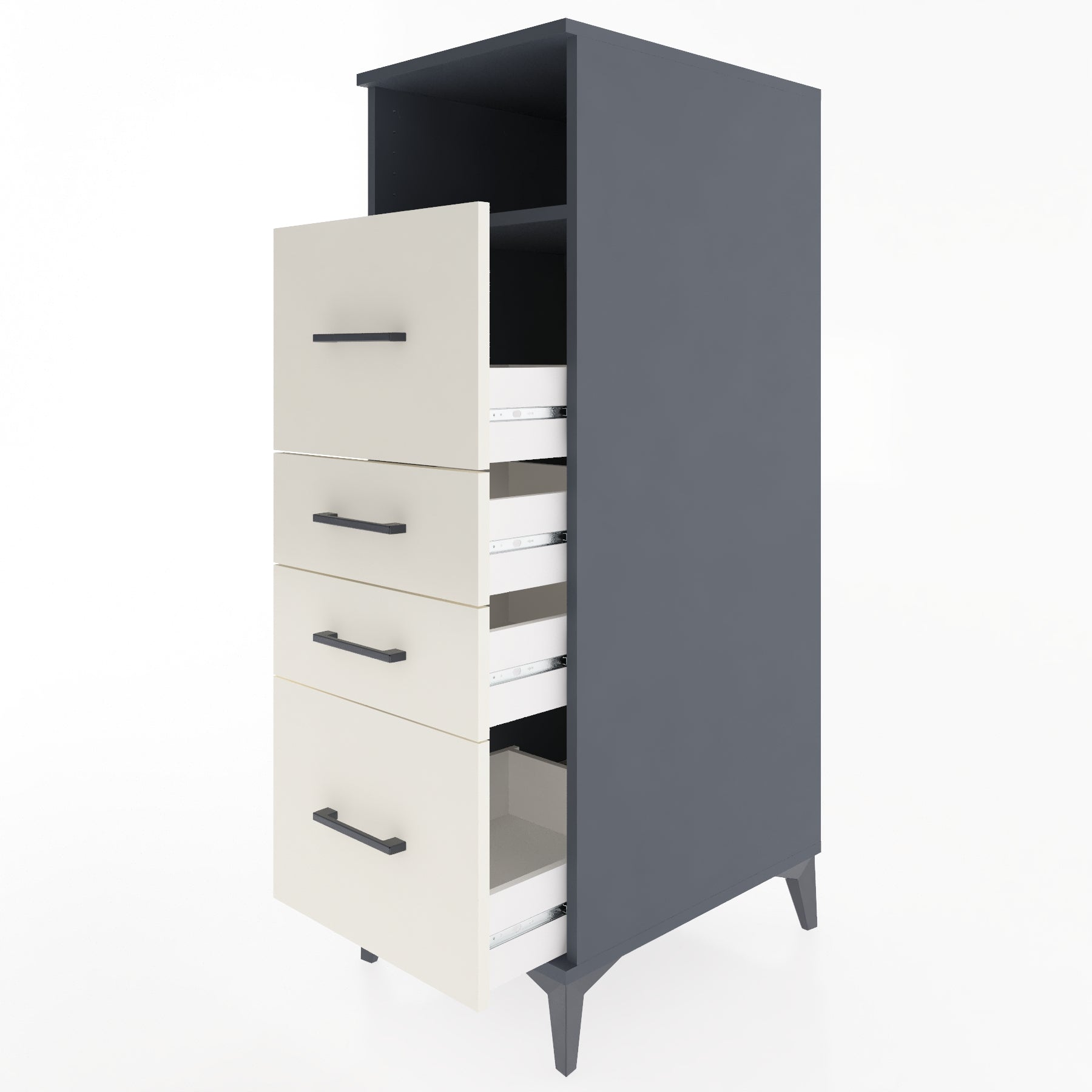 Woodntry Modular Cabinet Anthracite 44x59x122 cm with Drawers and Shelves CR103-2