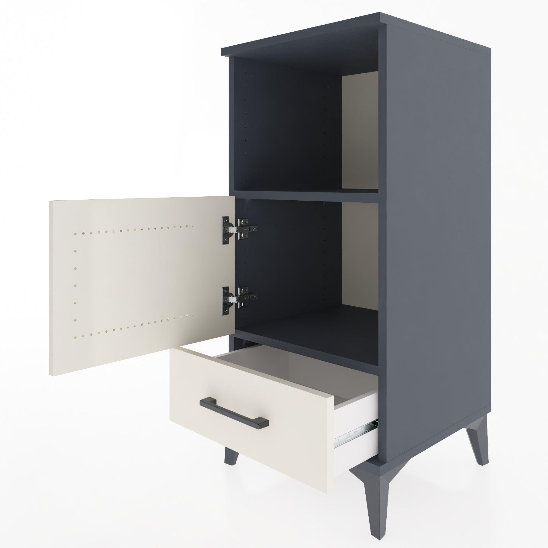 Woodntry Modular Nightstand Anthracite 44x44x84 cm Functional F47-2