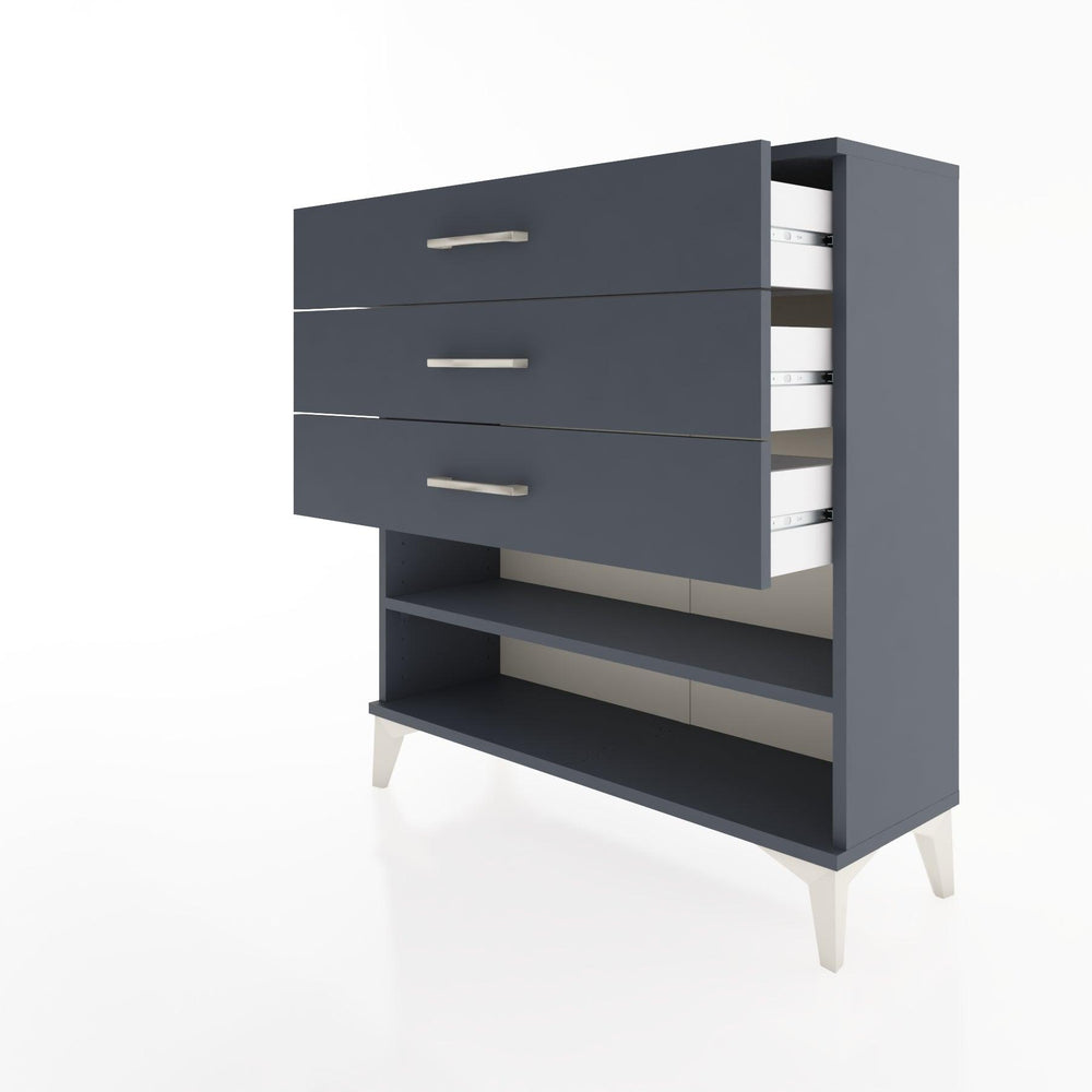 Woodntry Modular Dresser Anthracite 88x30x84 cm with Drawers and Shelves CR3-2