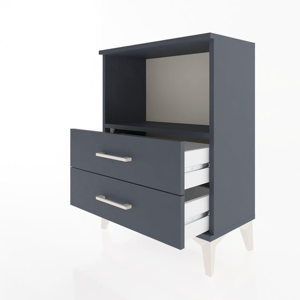 Woodntry Modüler Komodin Antrasit 60x30x68 cm Çekmeceli ve Raflı CR3-2