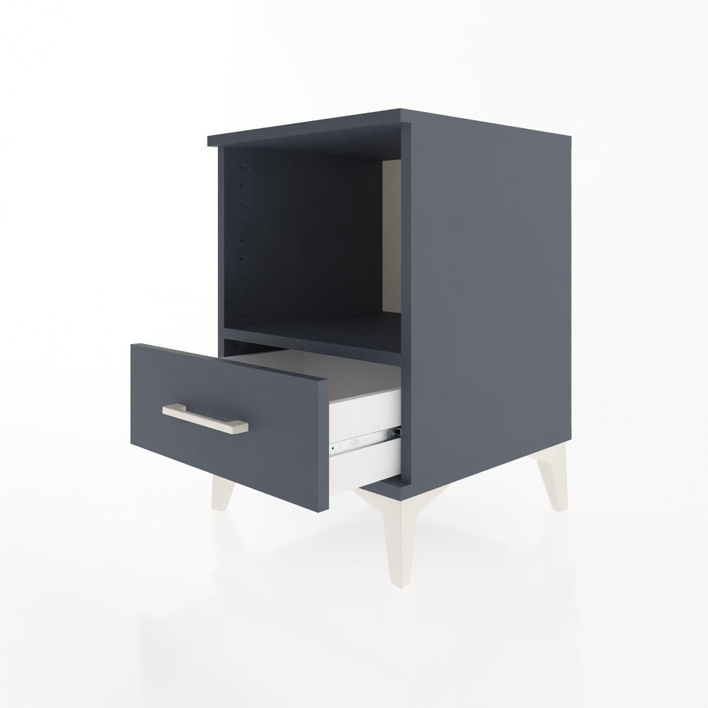 Woodntry Modular Nightstand Anthracite 44x44x52 cm with Drawers and Shelves CR3-2