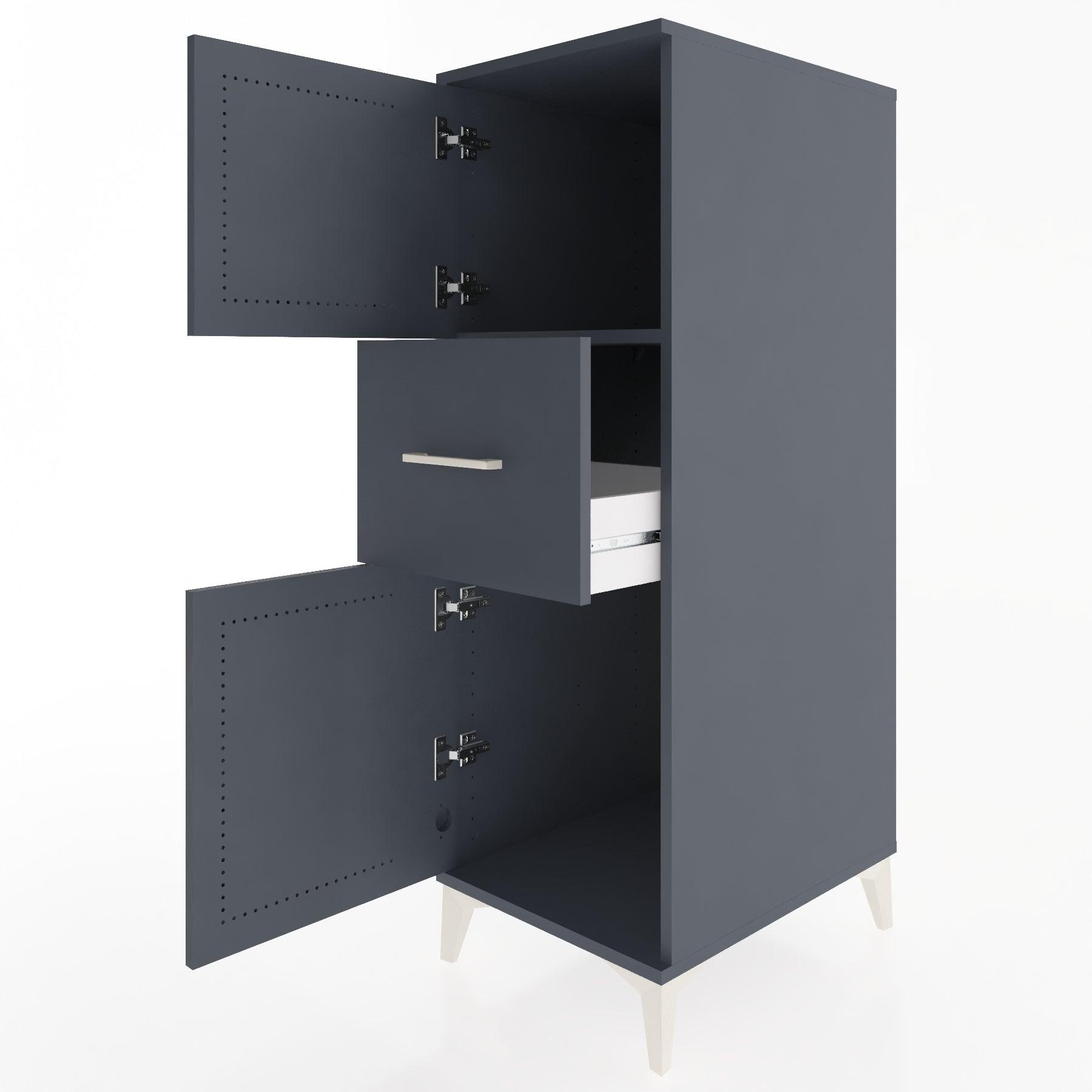 Woodntry Modular Cabinet Anthracite 44x30x122 cm with Doors and Drawers KC3-2