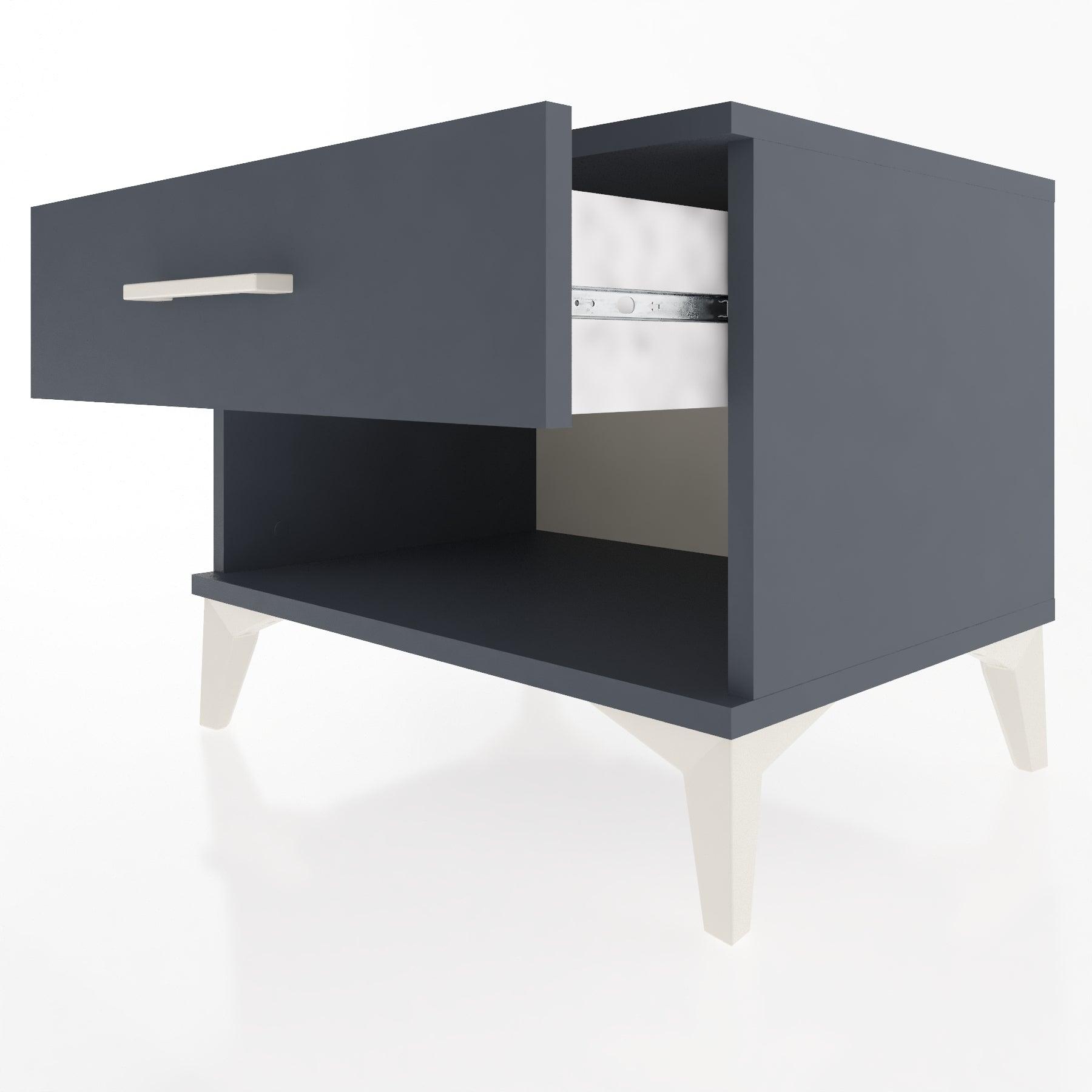 Woodntry Modular Nightstand Anthracite 60x44x68 cm with Drawers and Shelves CR3-2