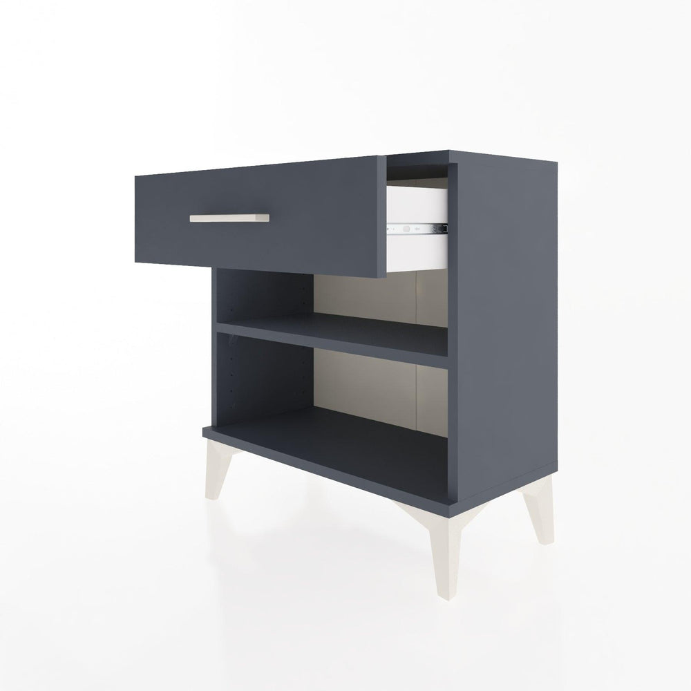 Woodntry Modular Nightstand Anthracite 60x30x52 cm with Drawers and Shelves CR3-2