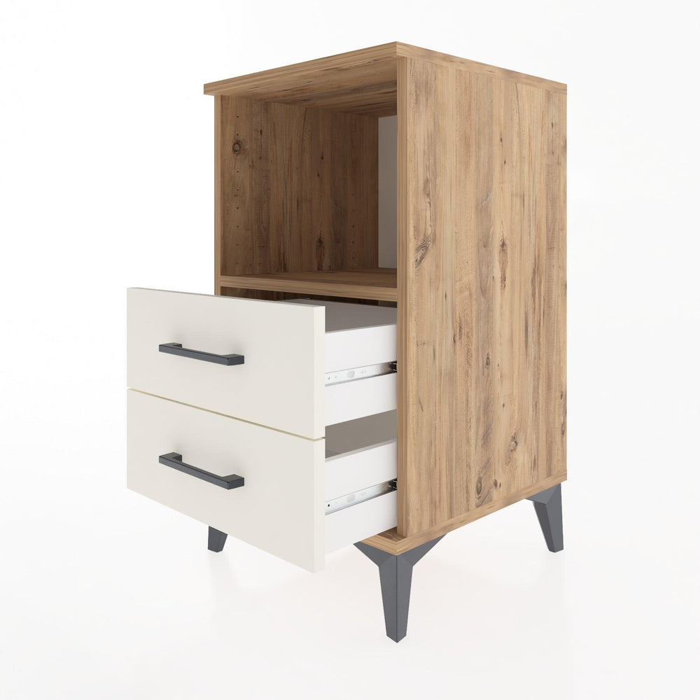 Woodntry Modular Nightstand Pine 44x44x68 cm with Drawers and Shelves CR3-3