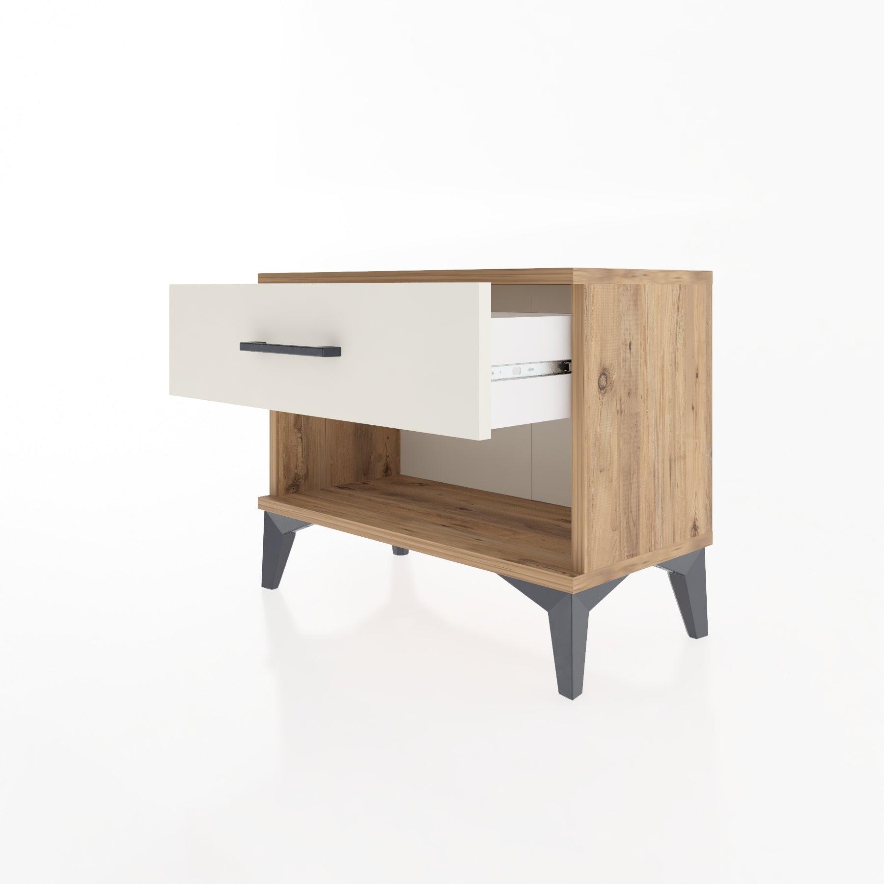 Woodntry Modular Nightstand Pine 60x30x36 cm with Drawers and Shelves CR3-3