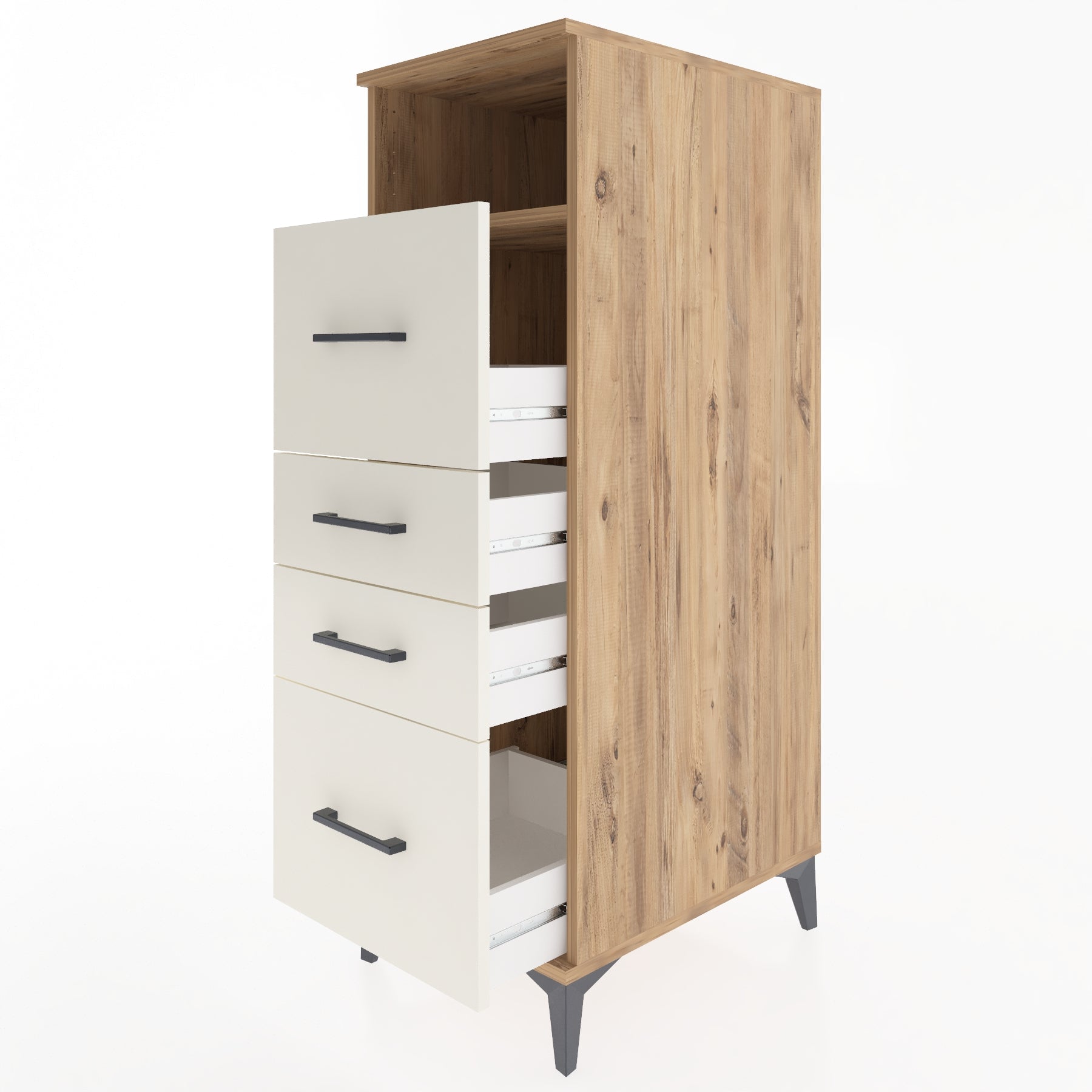 Woodntry Modular Cabinet Pine 44x59x122 cm with Drawers and Shelves CR103-3