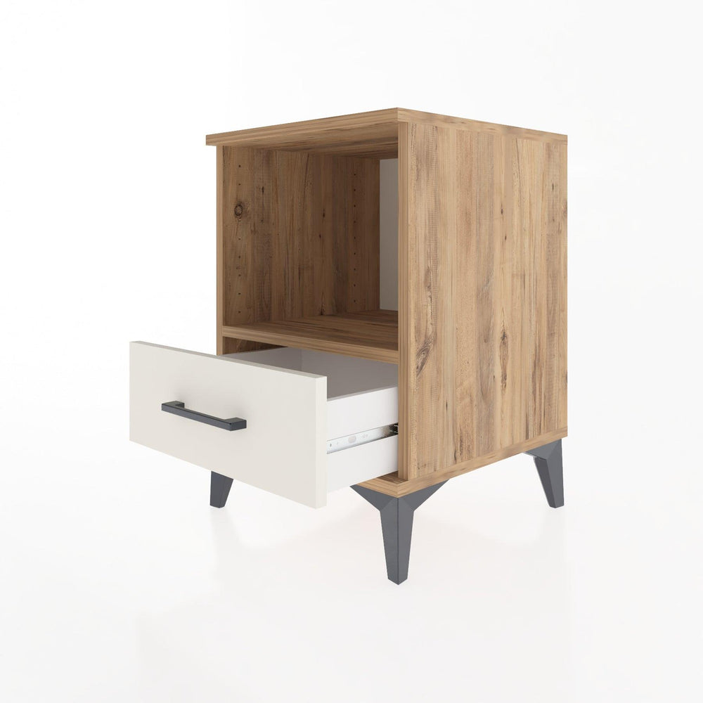 Woodntry Modular Nightstand Pine 44x44x52 cm with Drawers and Shelves CR3-3