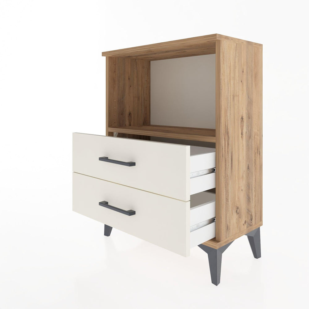 Woodntry Modüler Komodin Çam 60x30x68 cm Çekmeceli ve Raflı CR3-3