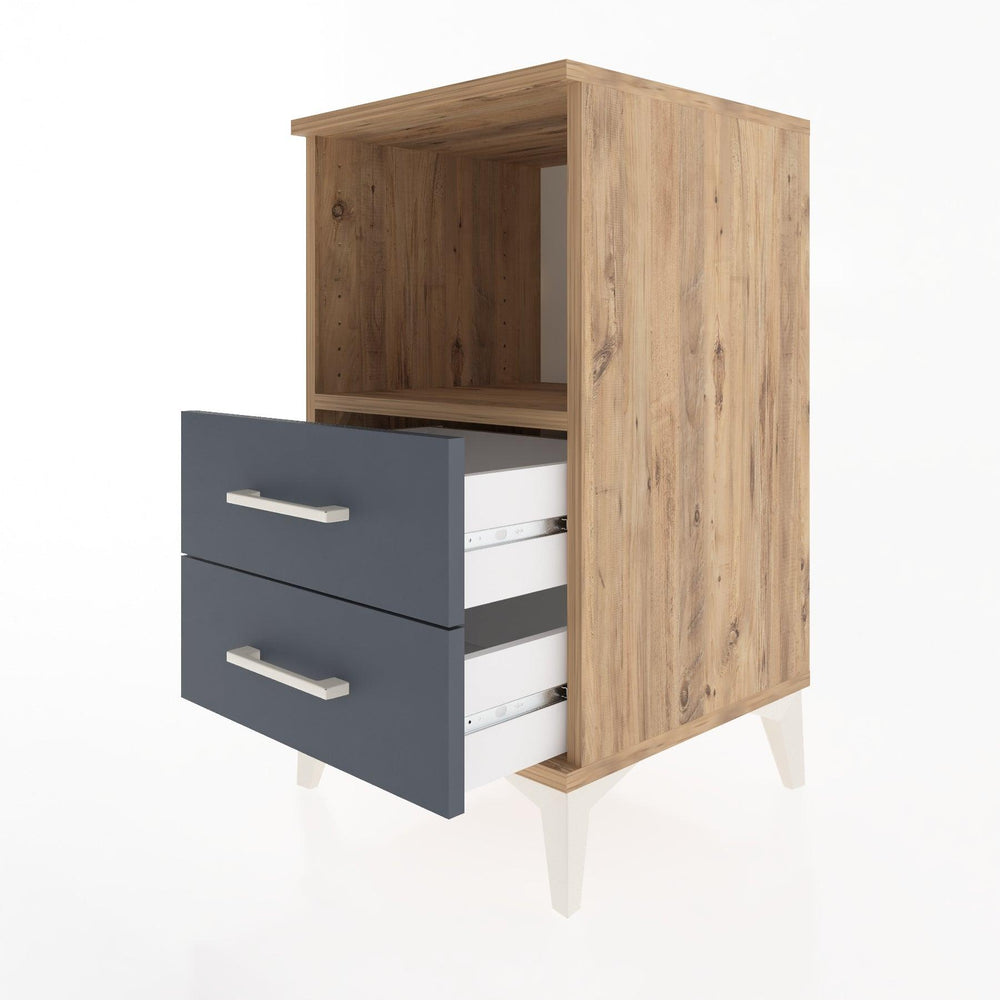 Woodntry Modular Nightstand Pine 44x44x68 cm with Drawers and Shelves CR3-3