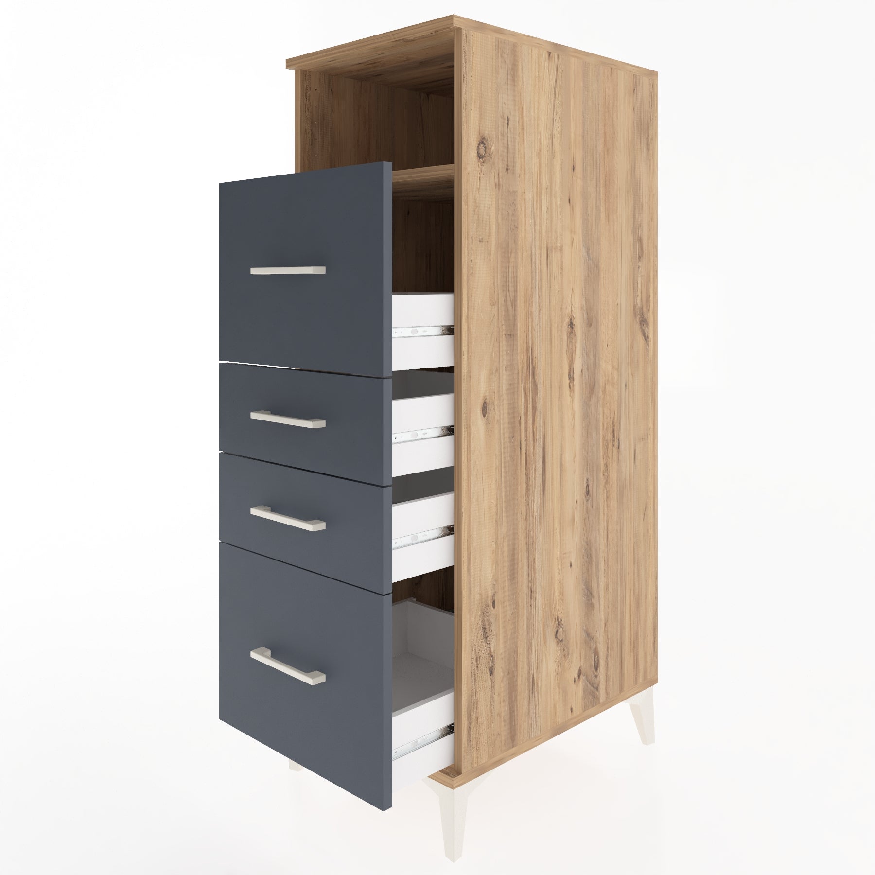 Woodntry Modular Cabinet Pine 44x59x122 cm with Drawers and Shelves CR103-3