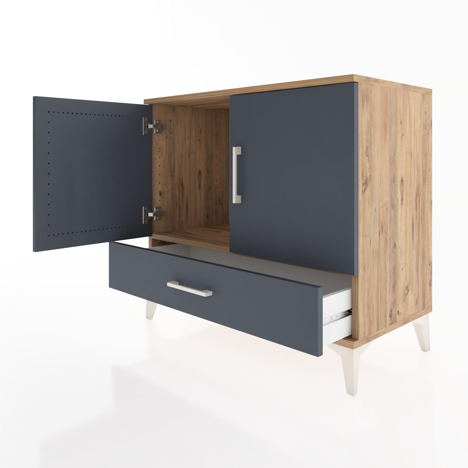 Woodntry Modüler Şifonyer Çam 88x44x68 cm Kapaklı ve Çekmeceli KC3-3