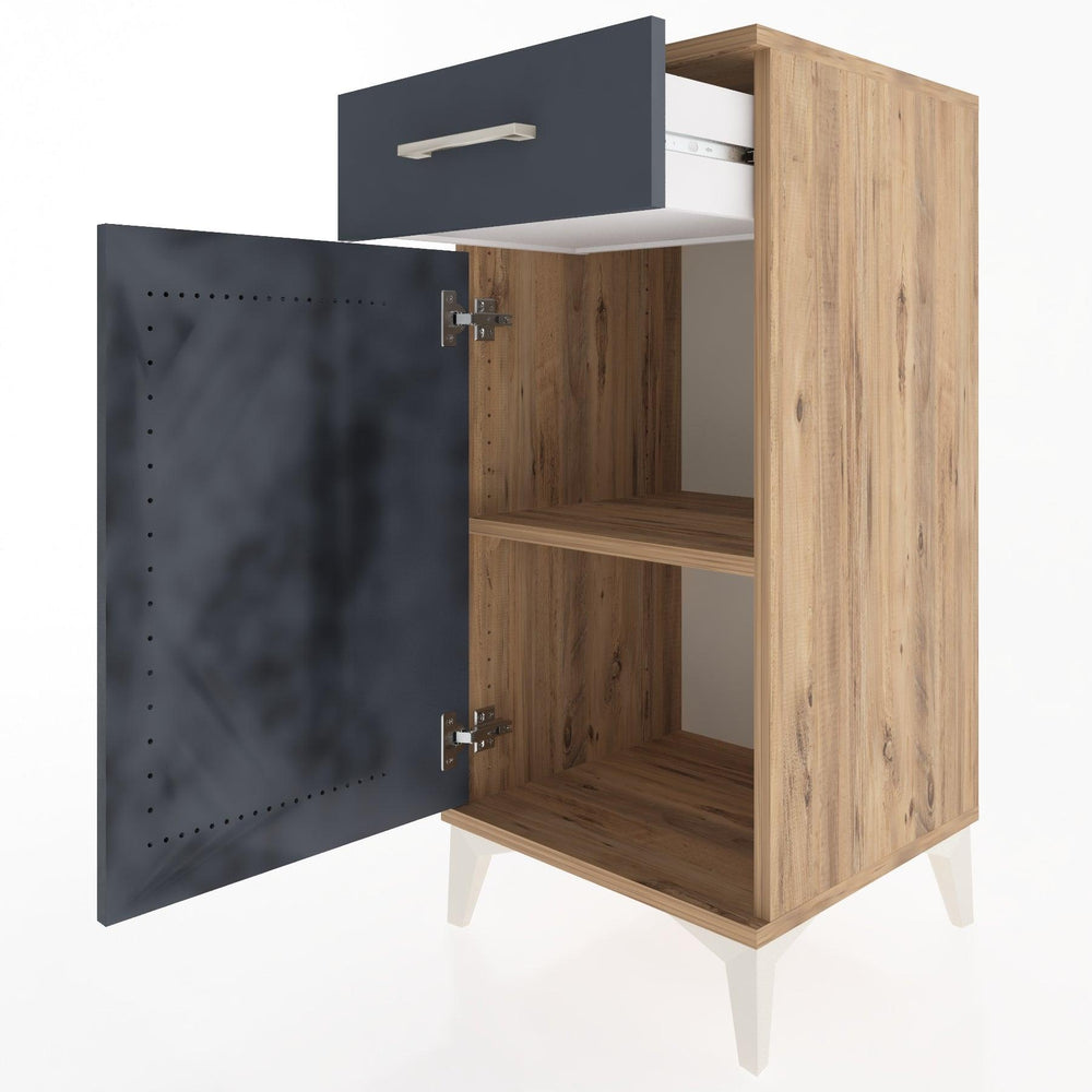Woodntry Modular Nightstand Pine 44x44x84 cm with Cover and Drawer KC25-3