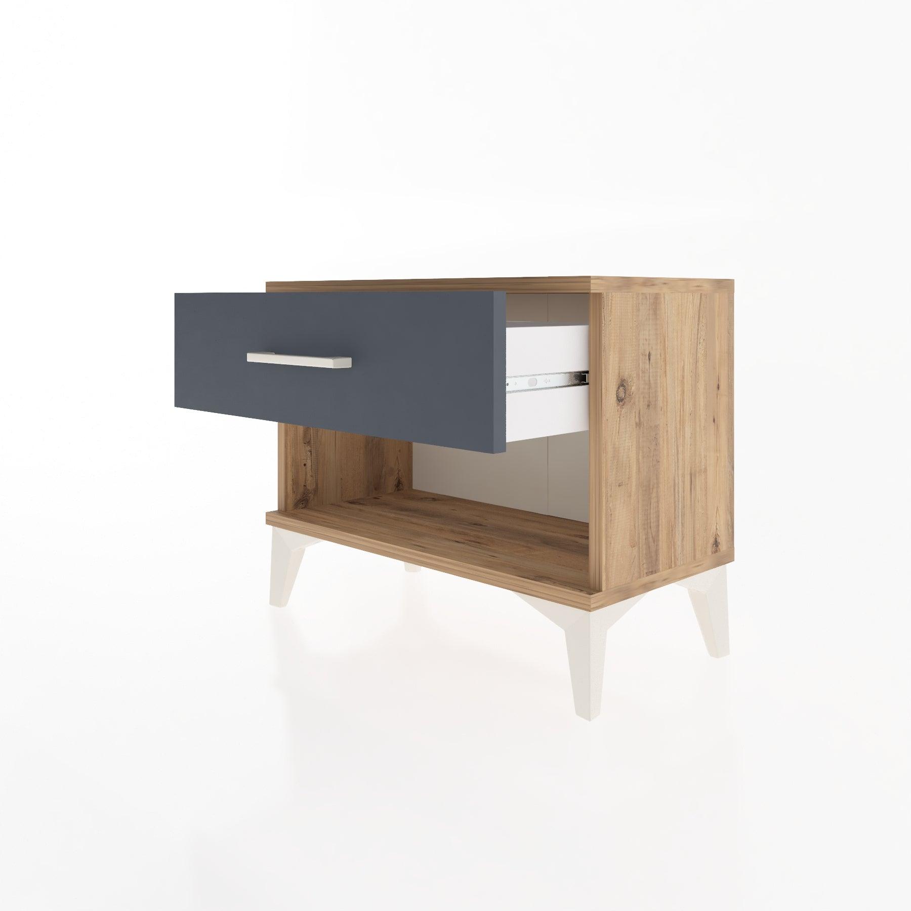 Woodntry Modular Nightstand Pine 60x30x36 cm with Drawers and Shelves CR3-3