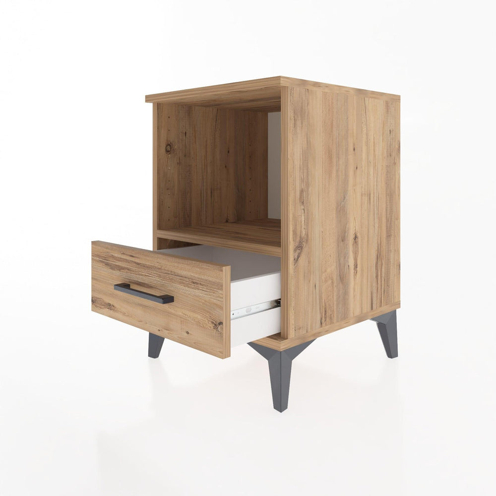 Woodntry Modular Nightstand Pine 44x44x52 cm with Drawers and Shelves CR3-3