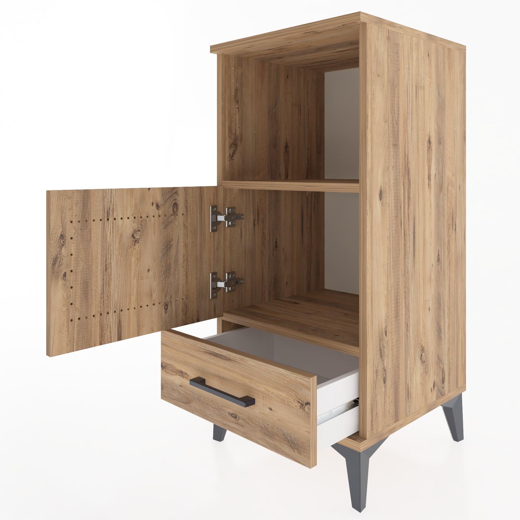 Woodntry Modular Nightstand Pine 44x44x84 cm Functional F47-3