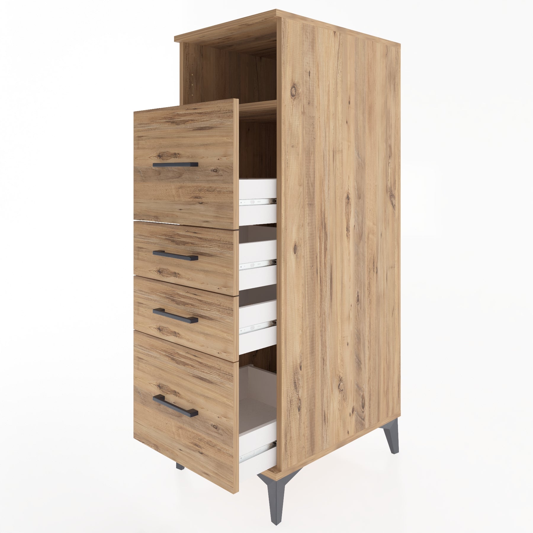 Woodntry Modular Cabinet Pine 44x59x122 cm with Drawers and Shelves CR103-3