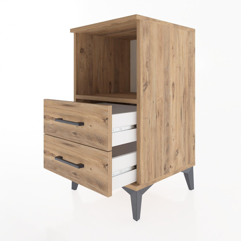 Woodntry Modular Nightstand Pine 44x44x68 cm with Drawers and Shelves CR3-3