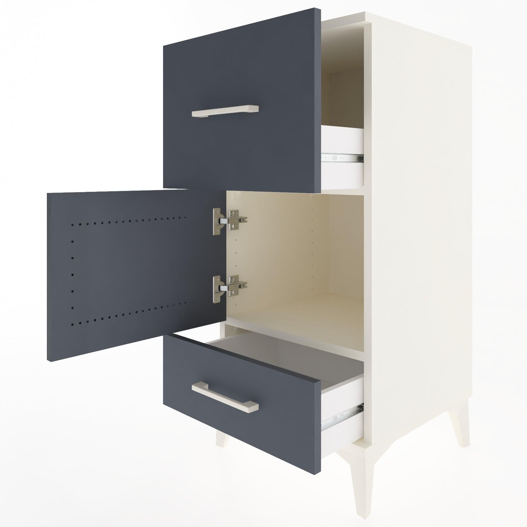 Woodntry Modular Nightstand Moonstone 44x44x84 cm with Cover and Drawer KC48-1