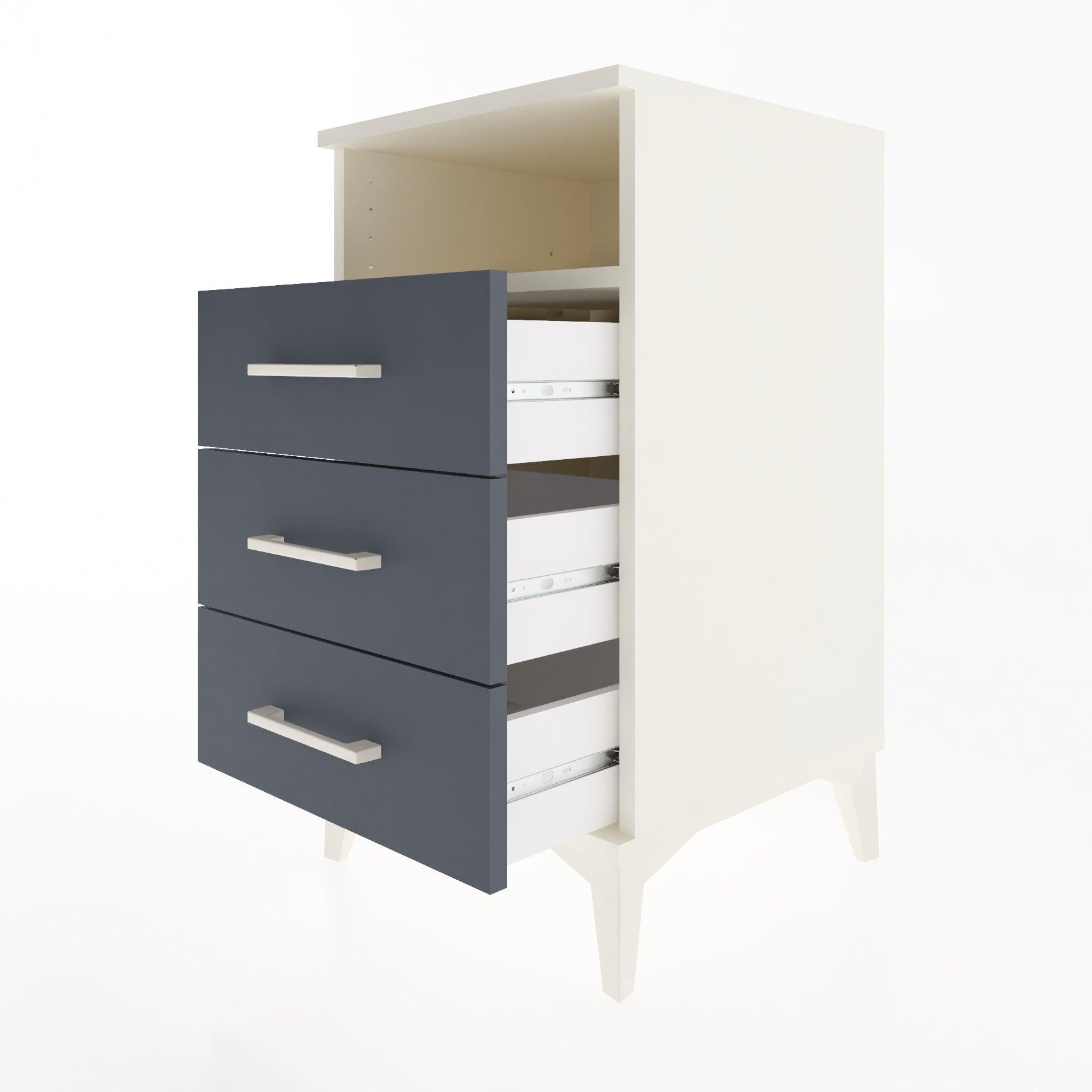 Woodntry Modular Nightstand Moonstone 44x44x68 cm with Drawer and Shelf CR4-1