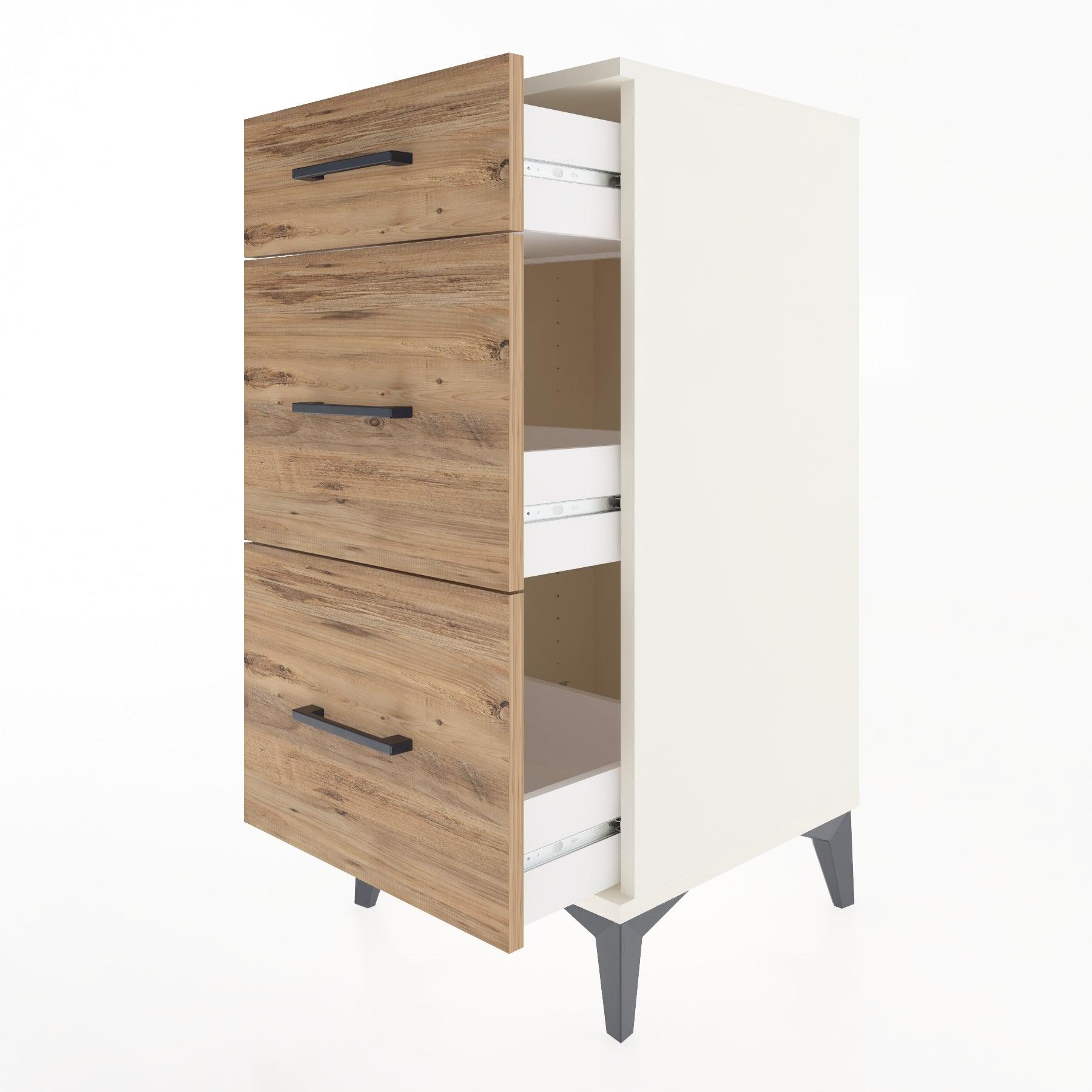 Woodntry Modular Nightstand Moonstone 44x44x84 cm Drawer C4-1